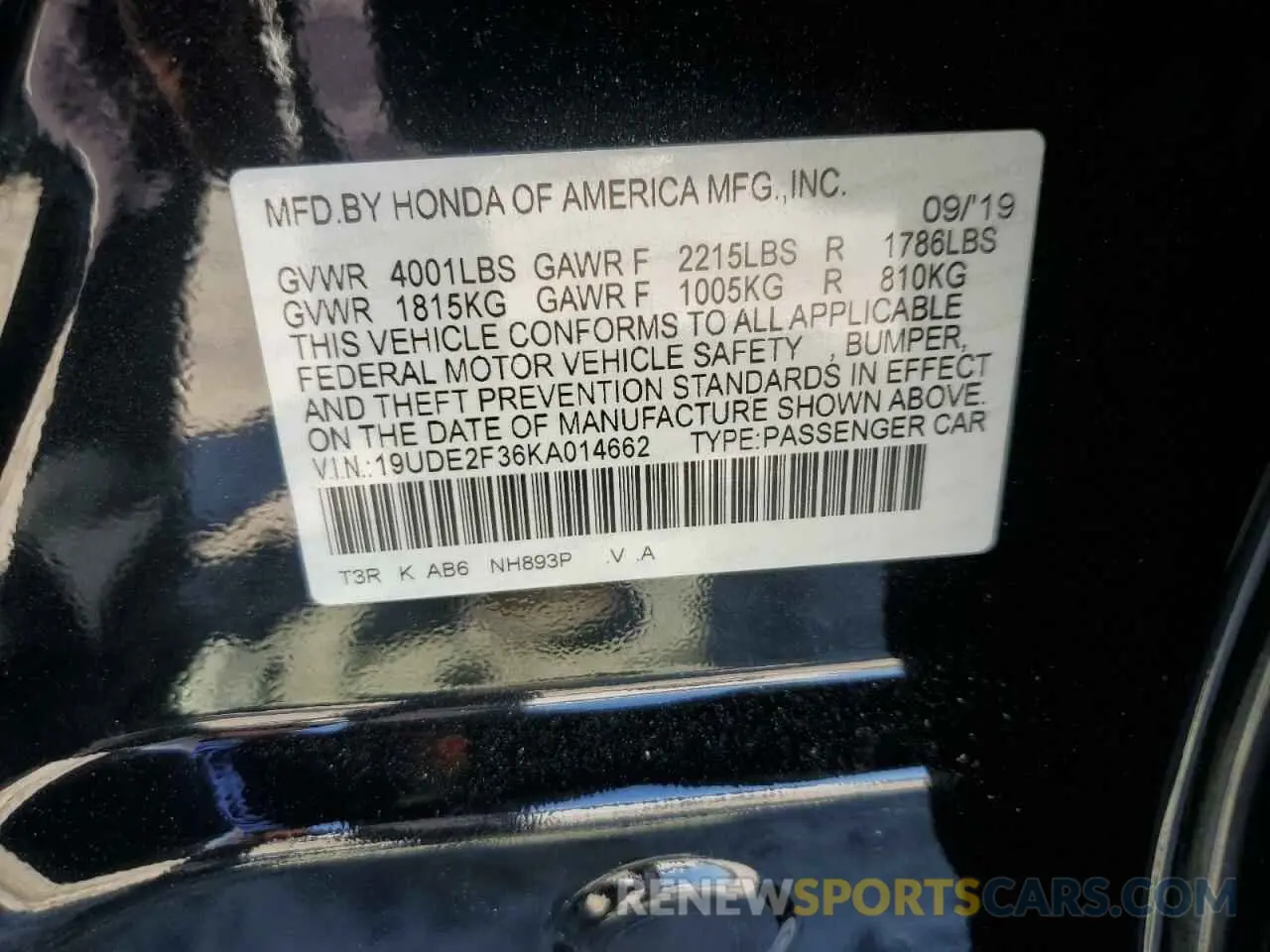 12 Фотография поврежденного автомобиля 19UDE2F36KA014662 ACURA ILX 2019