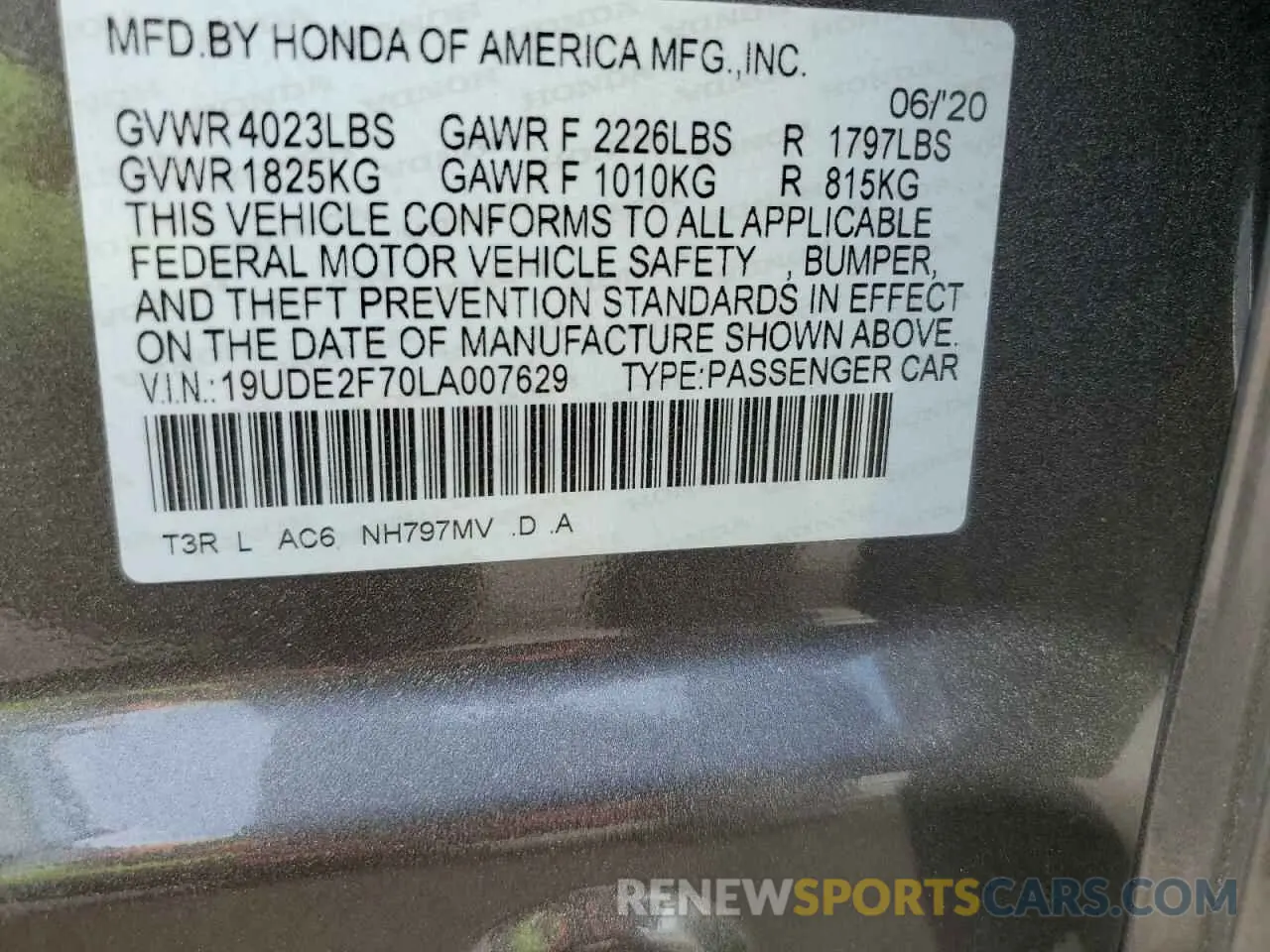 12 Фотография поврежденного автомобиля 19UDE2F70LA007629 ACURA ILX 2020
