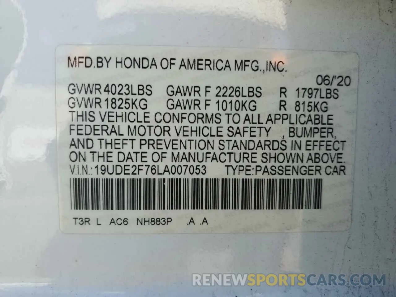 14 Photograph of a damaged car 19UDE2F76LA007053 ACURA ILX 2020