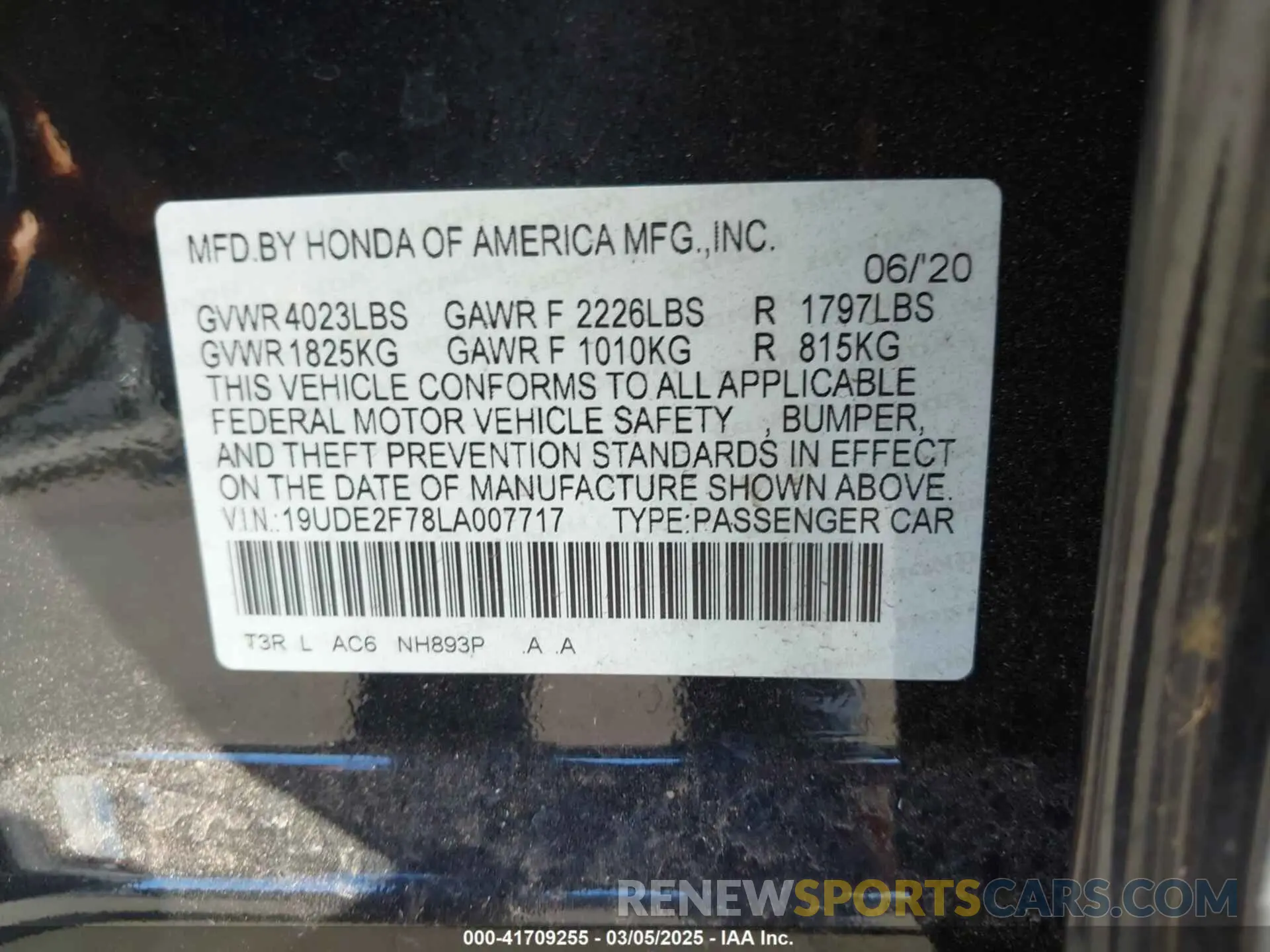 9 Фотография поврежденного автомобиля 19UDE2F78LA007717 ACURA ILX 2020