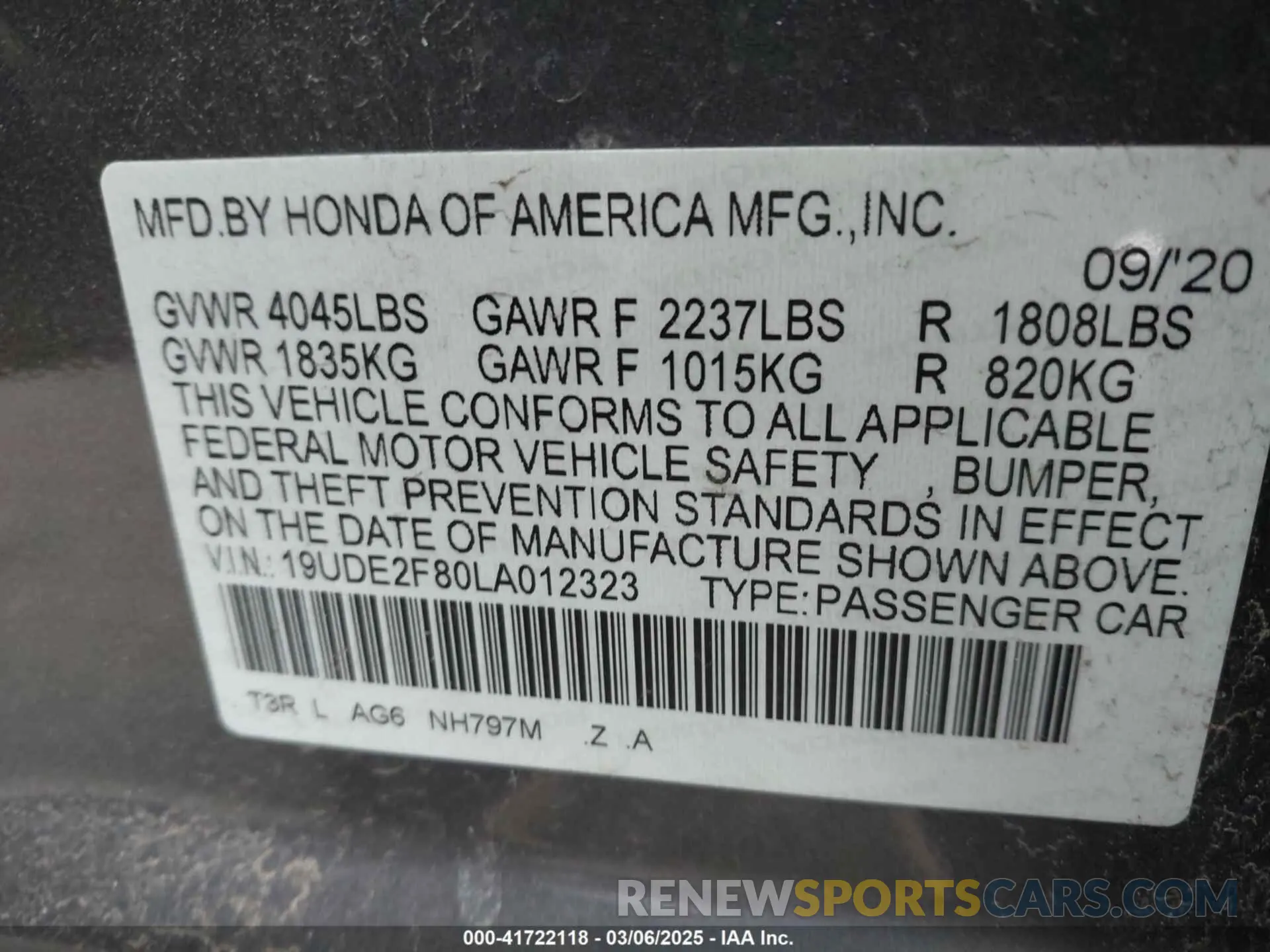 9 Photograph of a damaged car 19UDE2F80LA012323 ACURA ILX 2020