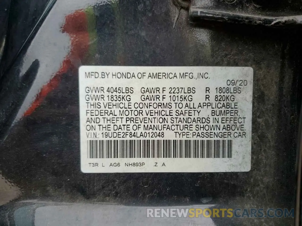 13 Фотография поврежденного автомобиля 19UDE2F84LA012048 ACURA ILX 2020