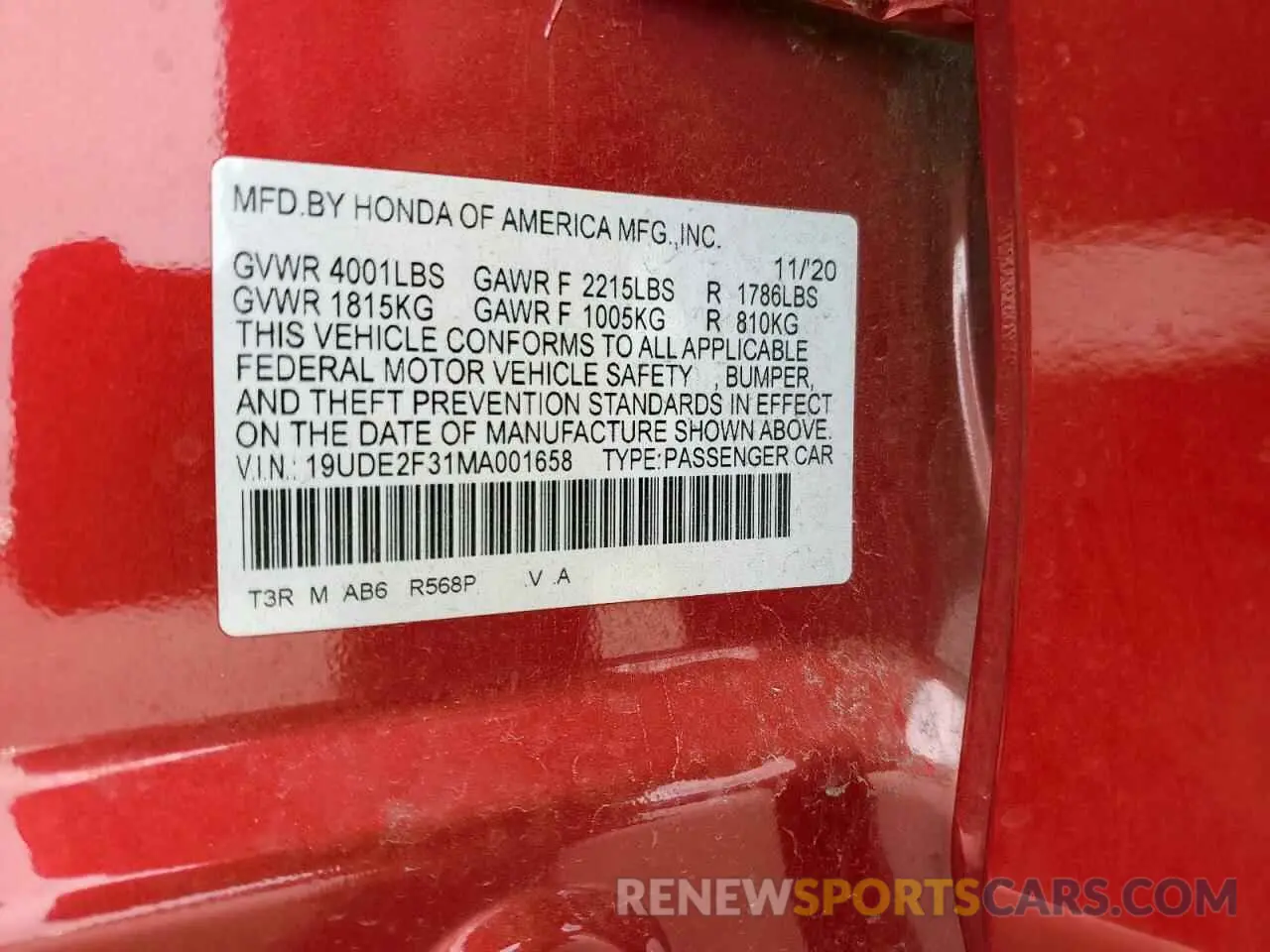 13 Фотография поврежденного автомобиля 19UDE2F31MA001658 ACURA ILX 2021