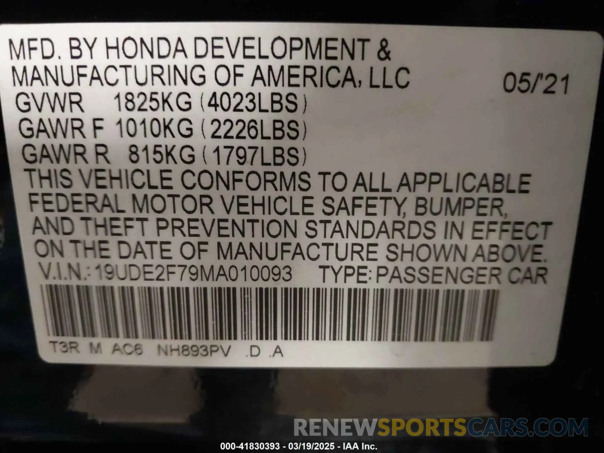 9 Photograph of a damaged car 19UDE2F79MA010093 ACURA ILX 2021