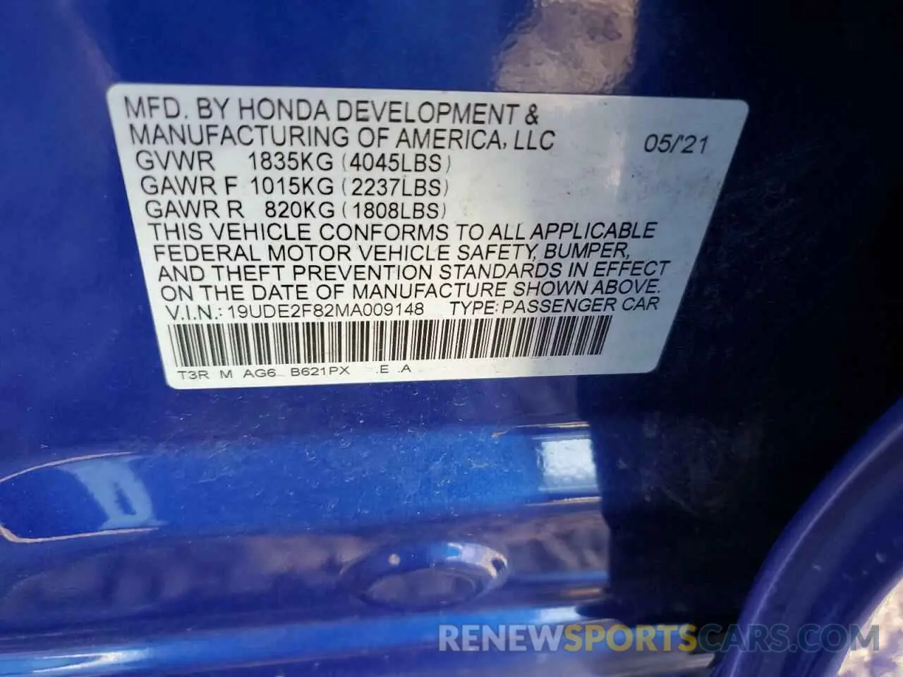 13 Фотография поврежденного автомобиля 19UDE2F82MA009148 ACURA ILX 2021