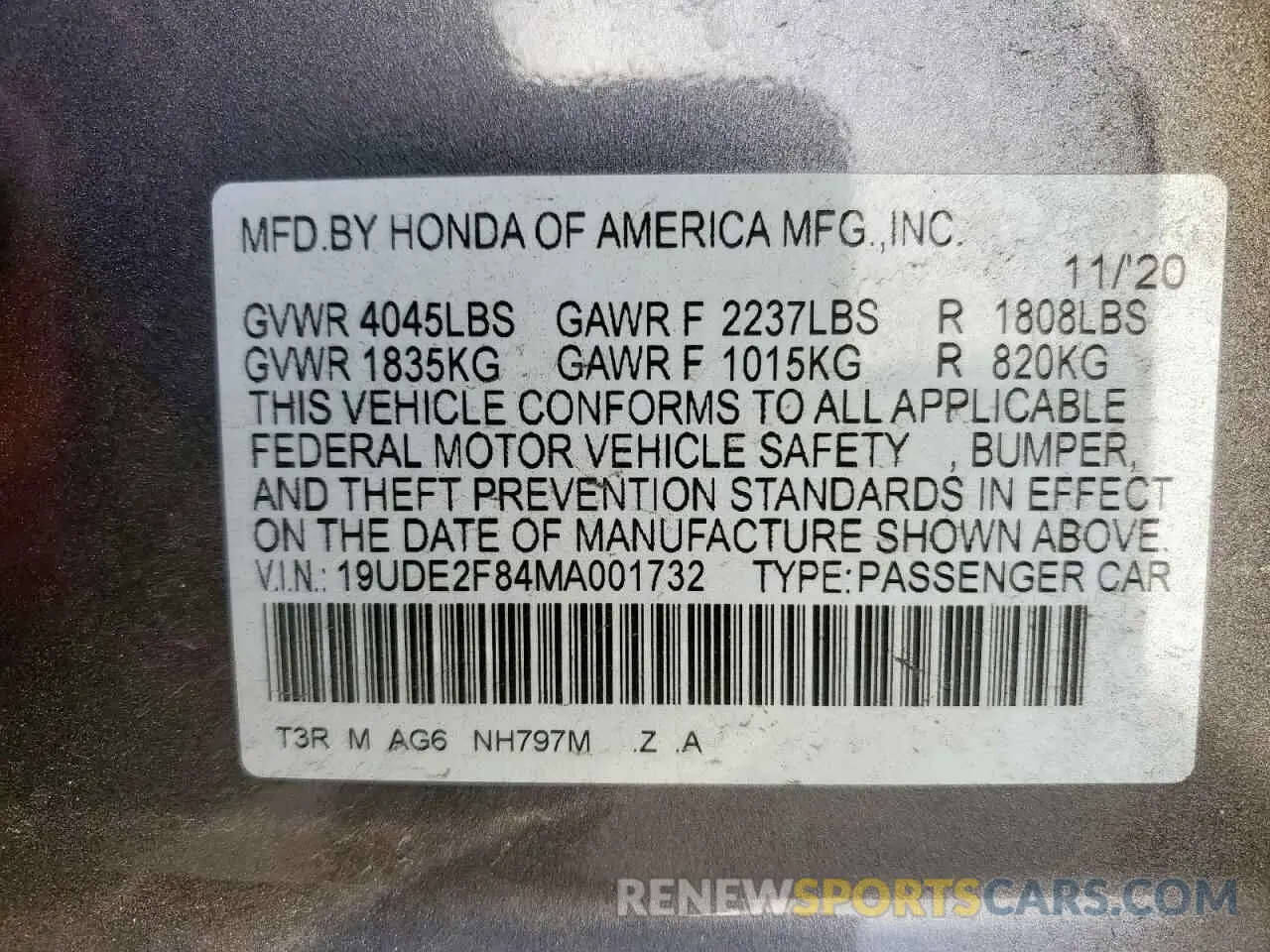 14 Фотография поврежденного автомобиля 19UDE2F84MA001732 ACURA ILX 2021