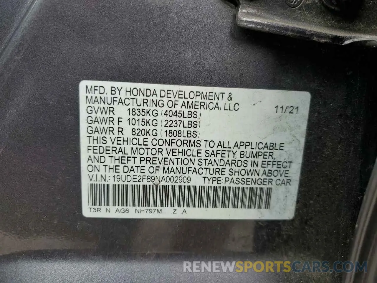 13 Фотография поврежденного автомобиля 19UDE2F89NA002909 ACURA ILX 2022