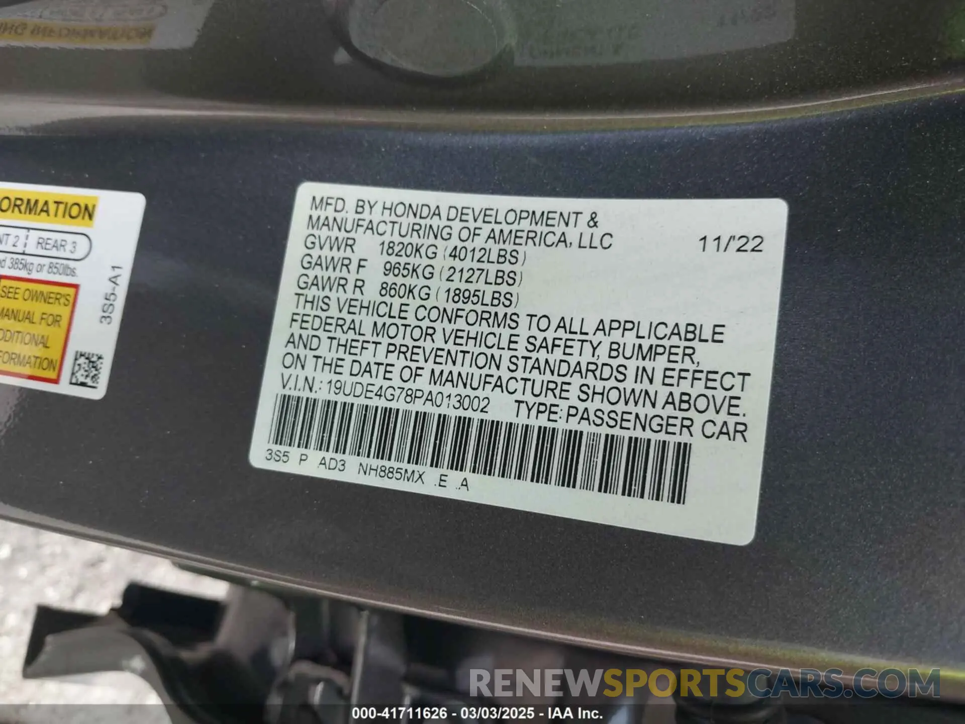 9 Photograph of a damaged car 19UDE4G78PA013002 ACURA INTEGRA 2023