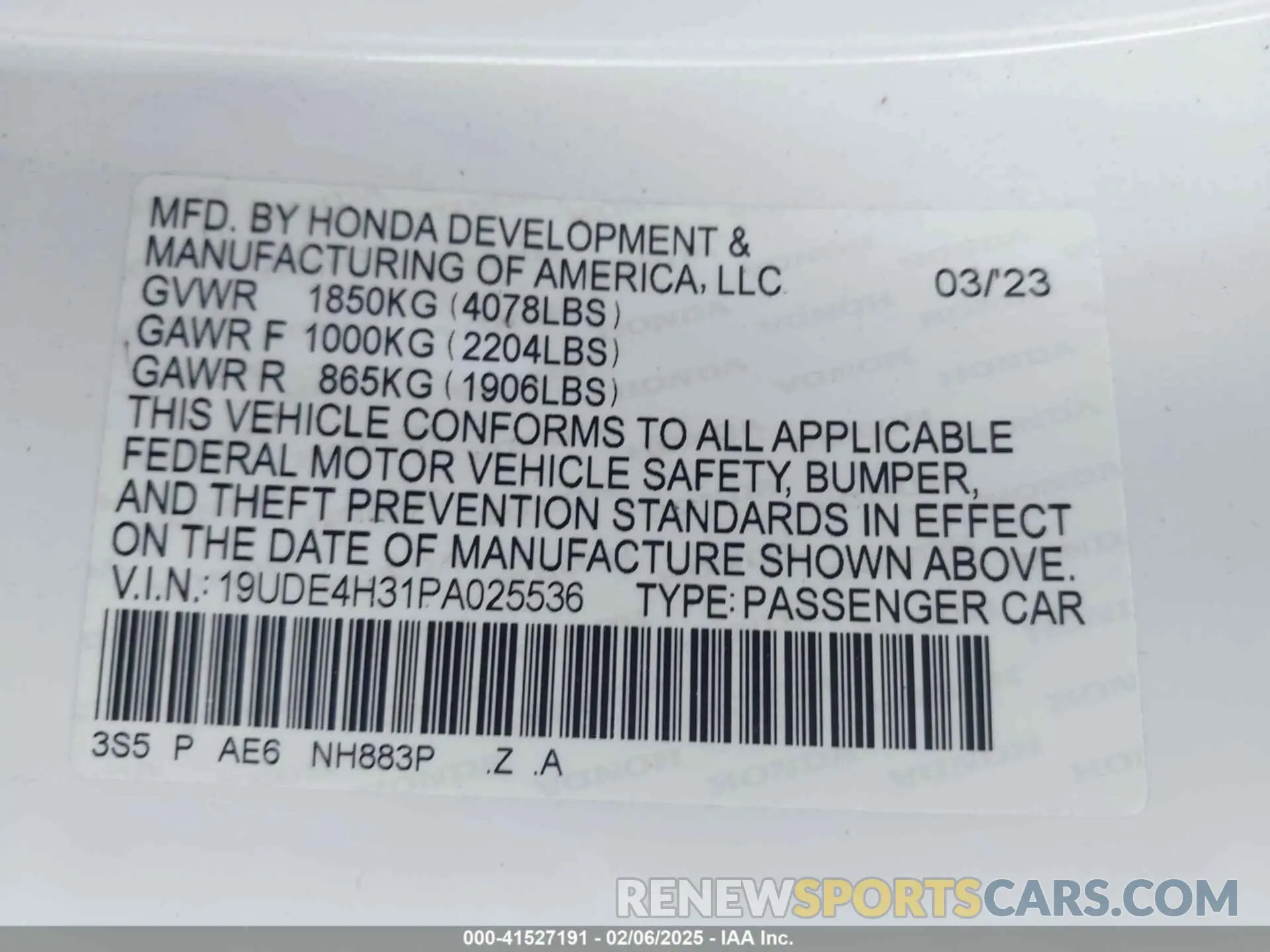 9 Photograph of a damaged car 19UDE4H31PA025536 ACURA INTEGRA 2023