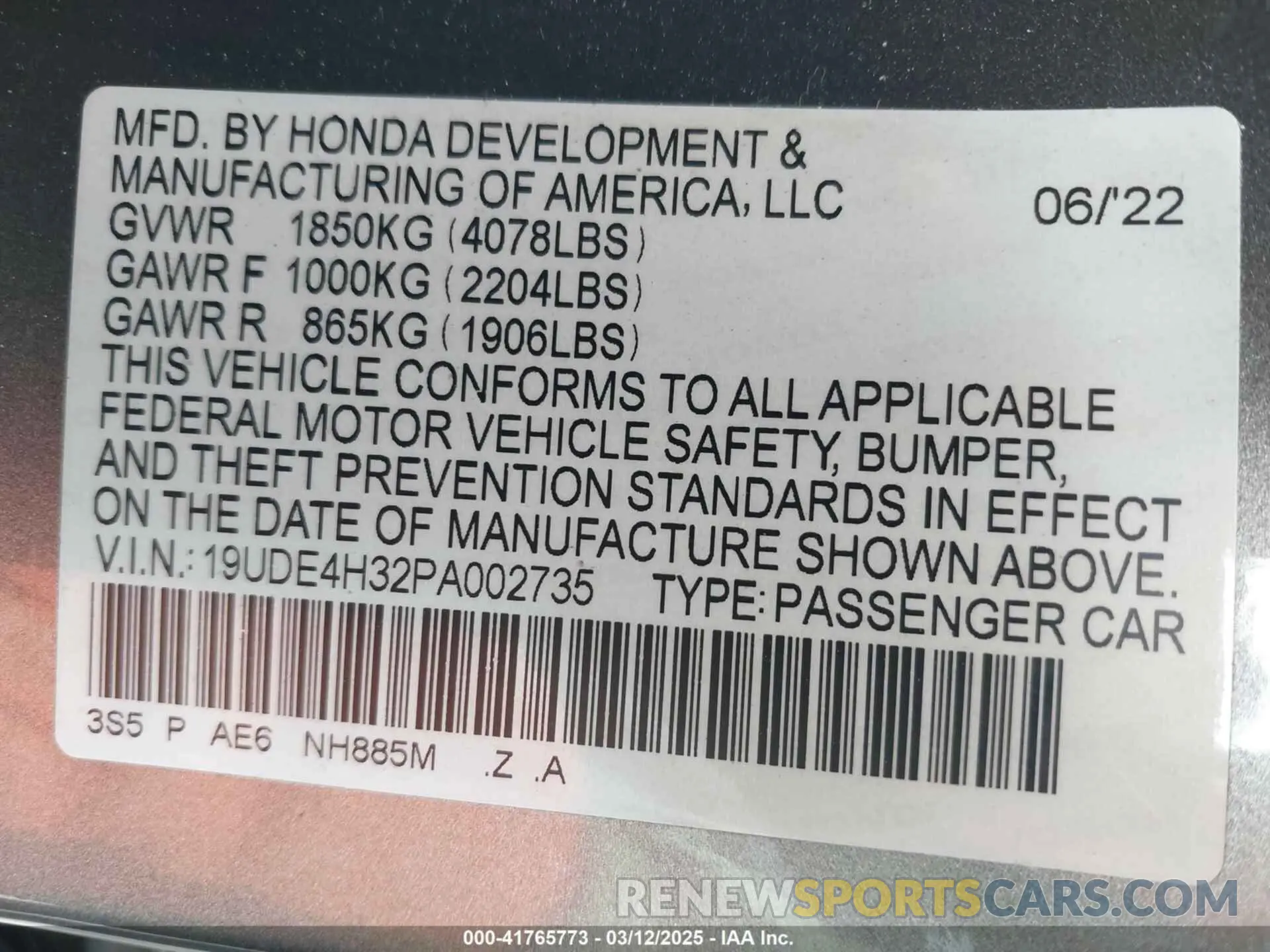 9 Photograph of a damaged car 19UDE4H32PA002735 ACURA INTEGRA 2023
