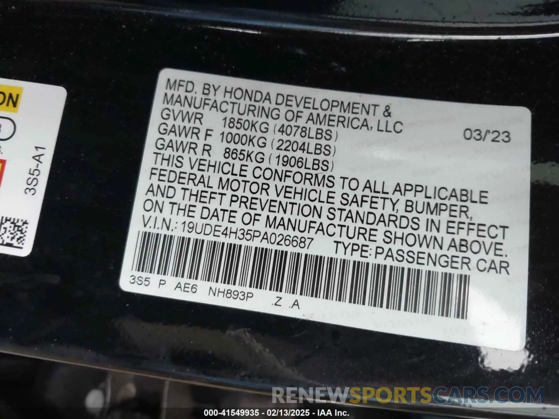 9 Photograph of a damaged car 19UDE4H35PA026687 ACURA INTEGRA 2023