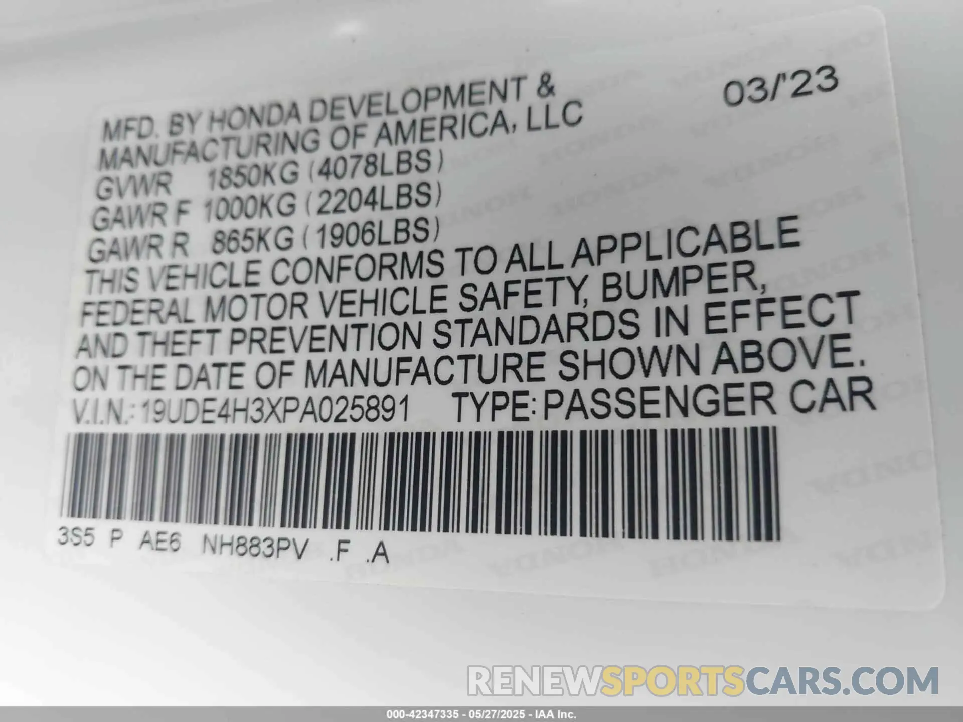 9 Photograph of a damaged car 19UDE4H3XPA025891 ACURA INTEGRA 2023