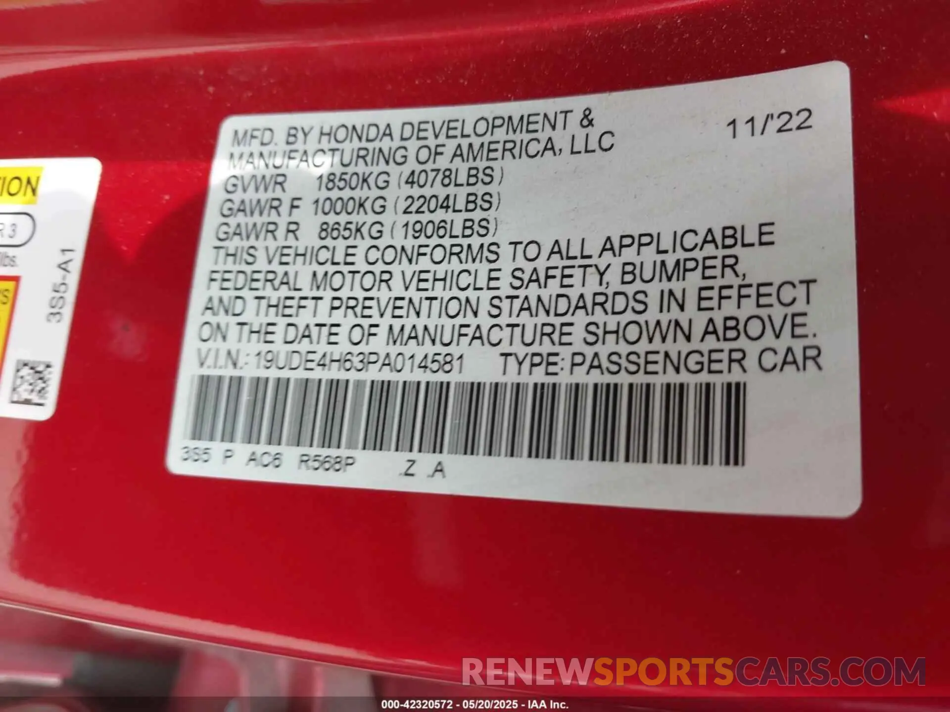 9 Photograph of a damaged car 19UDE4H63PA014581 ACURA INTEGRA 2023