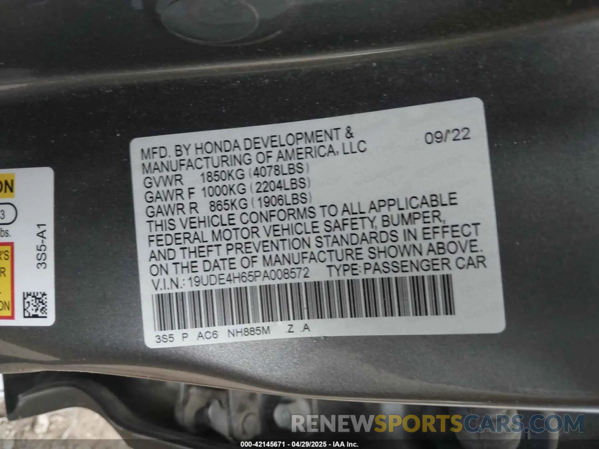 9 Photograph of a damaged car 19UDE4H65PA008572 ACURA INTEGRA 2023