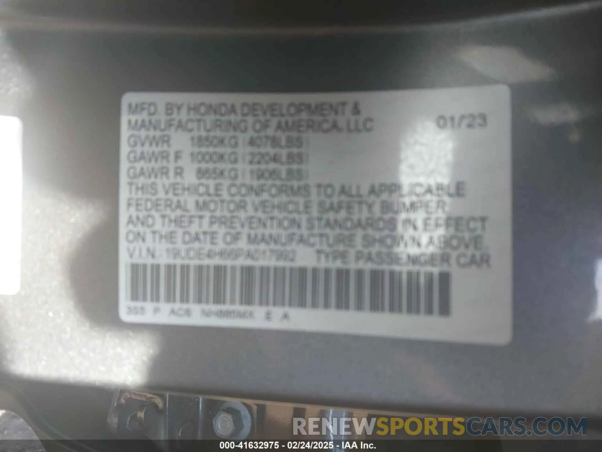 9 Photograph of a damaged car 19UDE4H66PA017992 ACURA INTEGRA 2023
