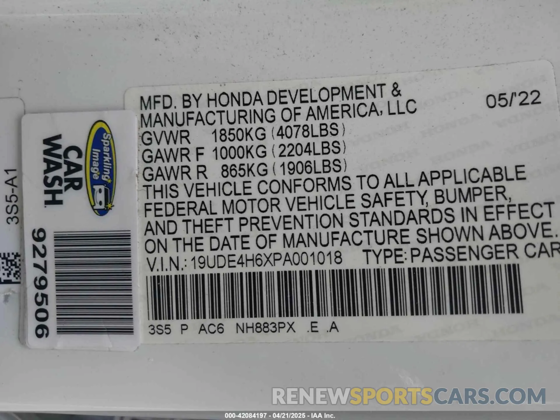 9 Фотография поврежденного автомобиля 19UDE4H6XPA001018 ACURA INTEGRA 2023