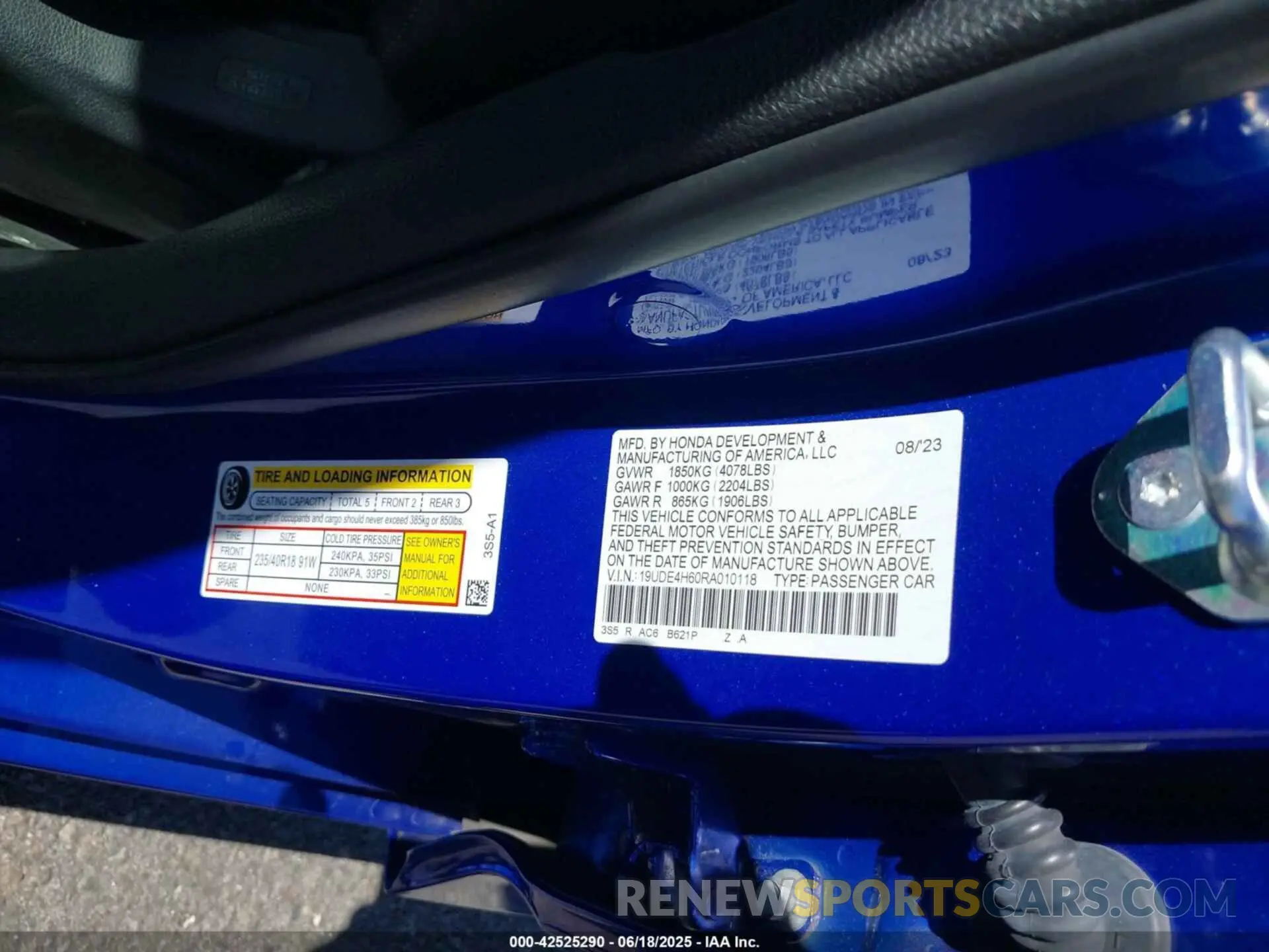 9 Фотография поврежденного автомобиля 19UDE4H60RA010118 ACURA INTEGRA 2024