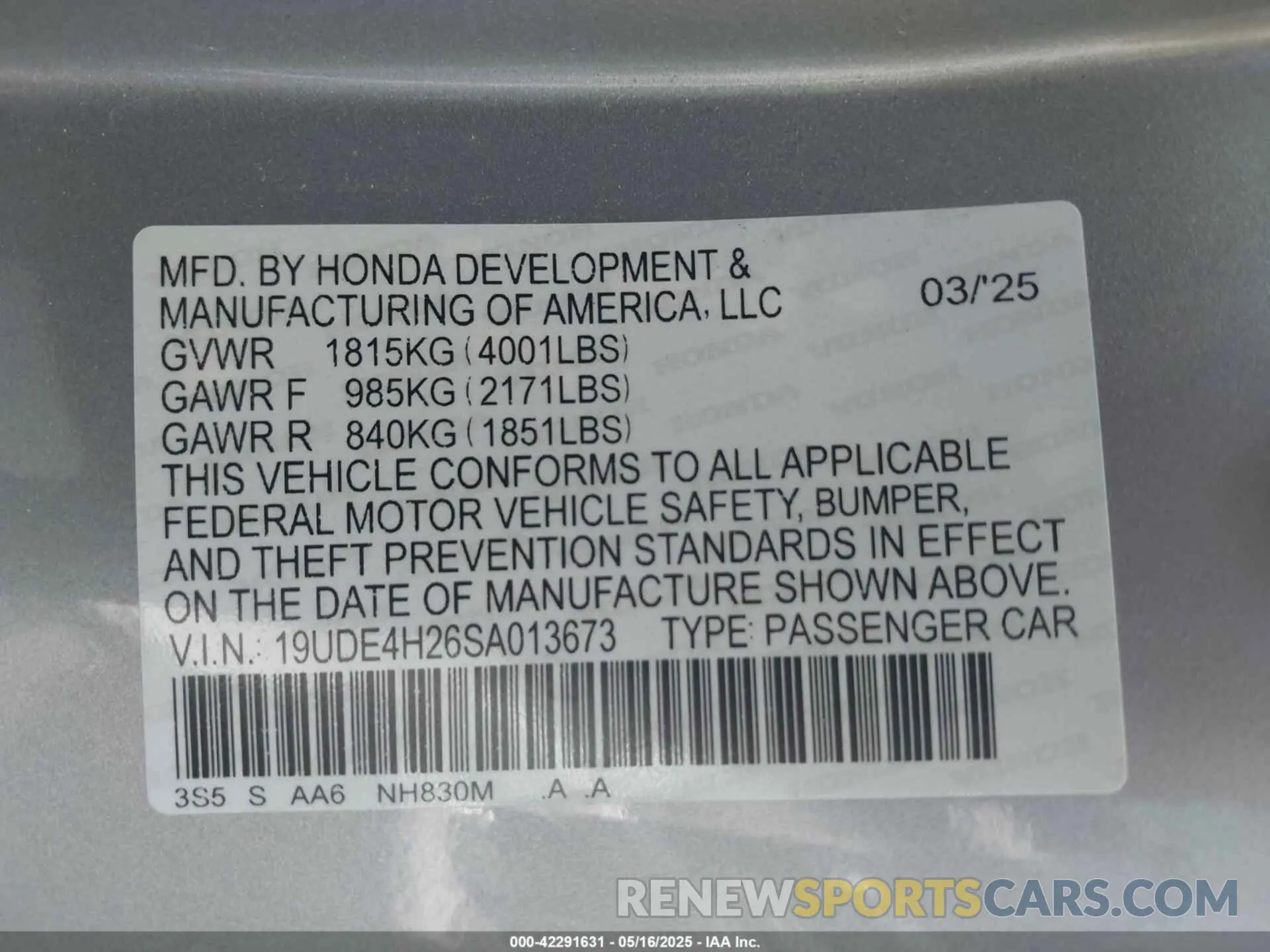 9 Photograph of a damaged car 19UDE4H26SA013673 ACURA INTEGRA 2025