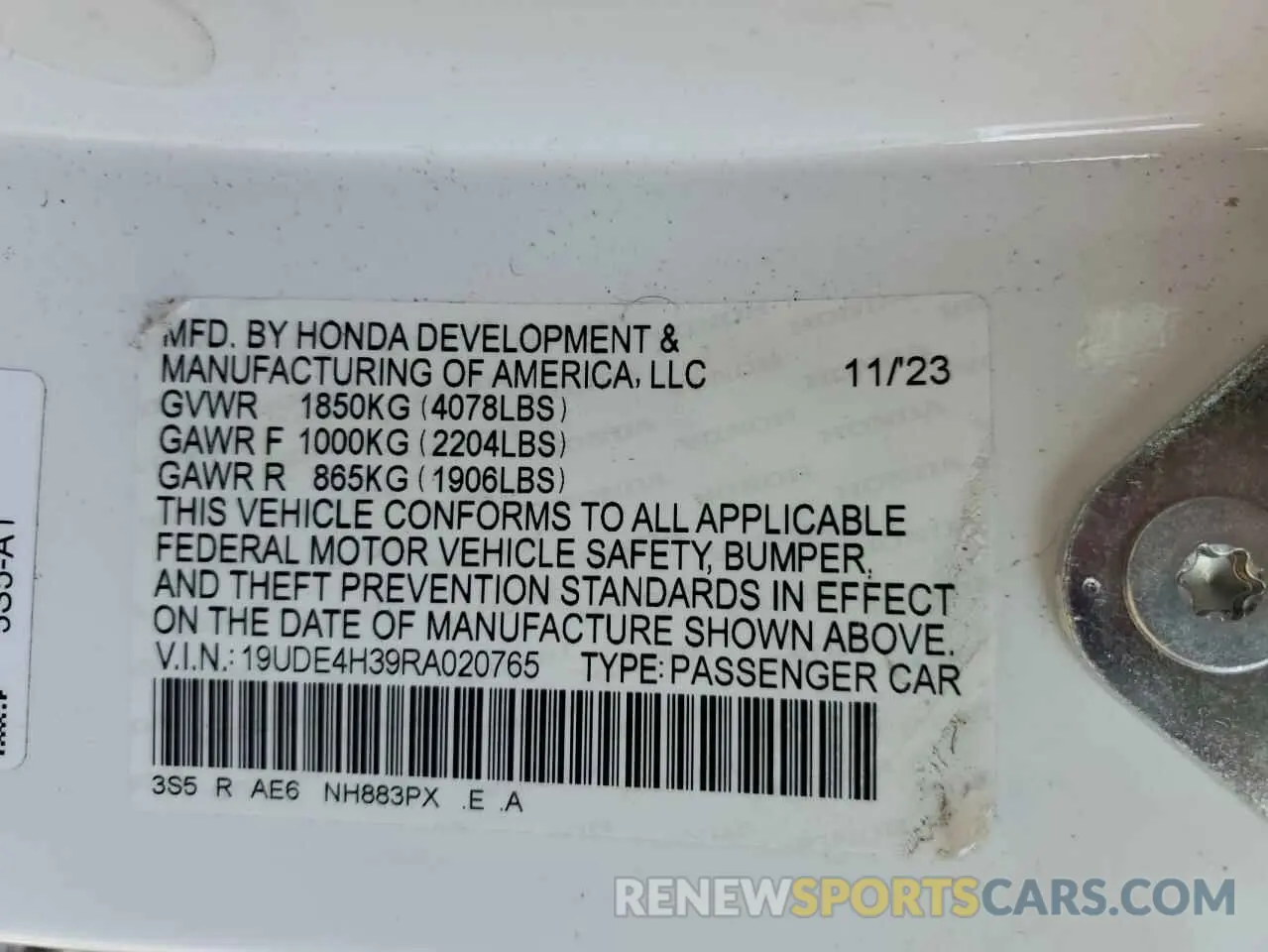 14 Photograph of a damaged car 19UDE4H39RA020765 ACURA INTEGRA A- 2024