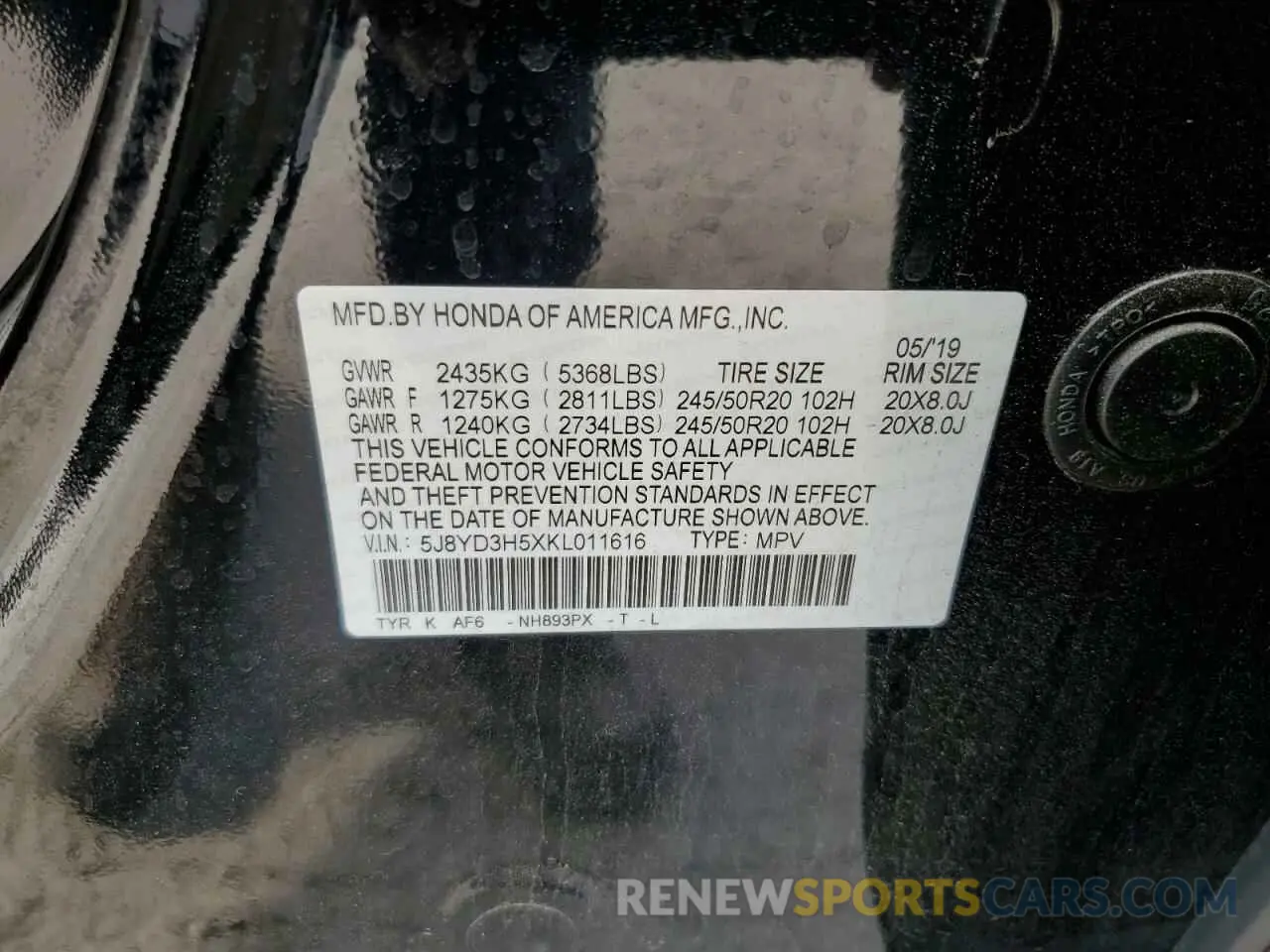 13 Фотография поврежденного автомобиля 5J8YD3H5XKL011616 ACURA MDX 2019