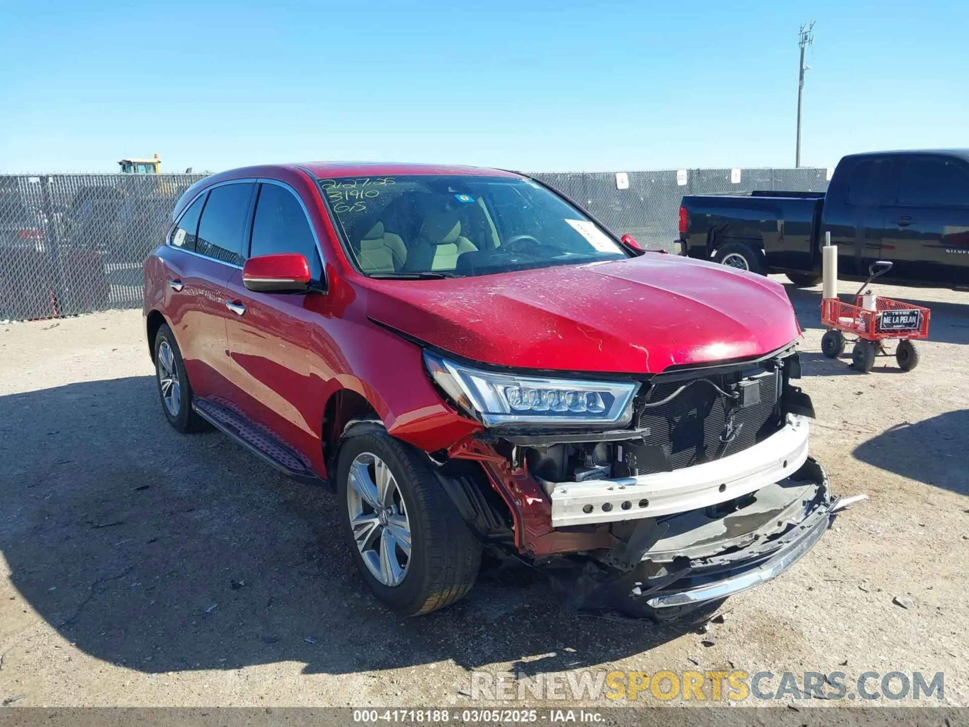 1 Photograph of a damaged car 5J8YD3H33LL013420 ACURA MDX 2020