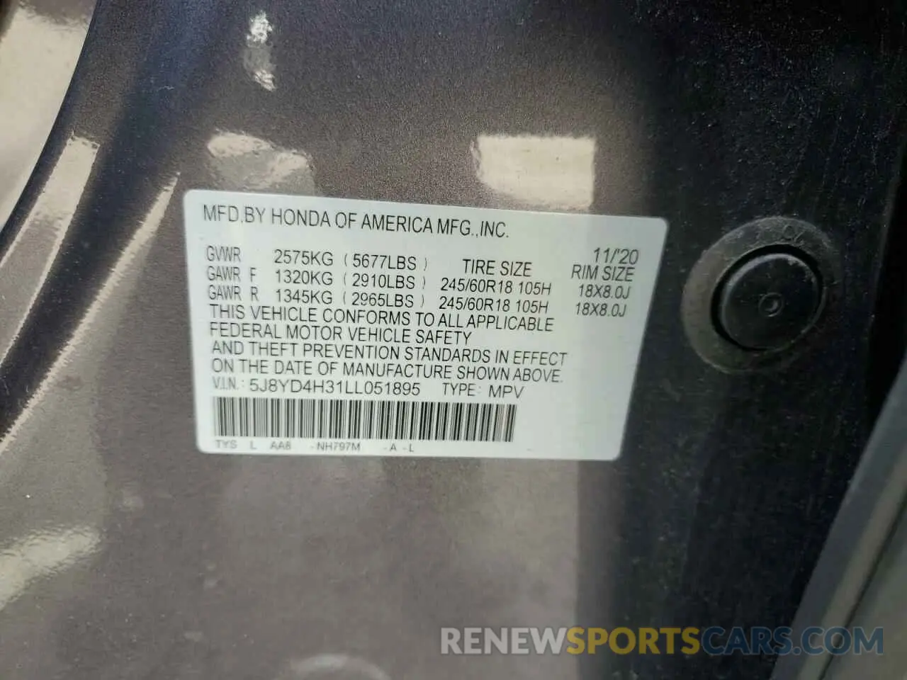14 Photograph of a damaged car 5J8YD4H31LL051895 ACURA MDX 2020