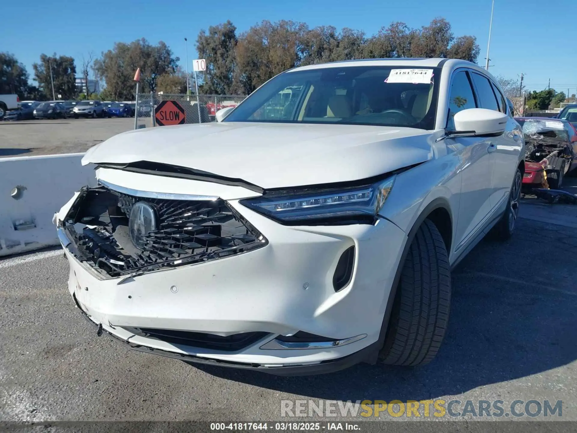 2 Photograph of a damaged car 5J8YD9H48NL000743 ACURA MDX 2022