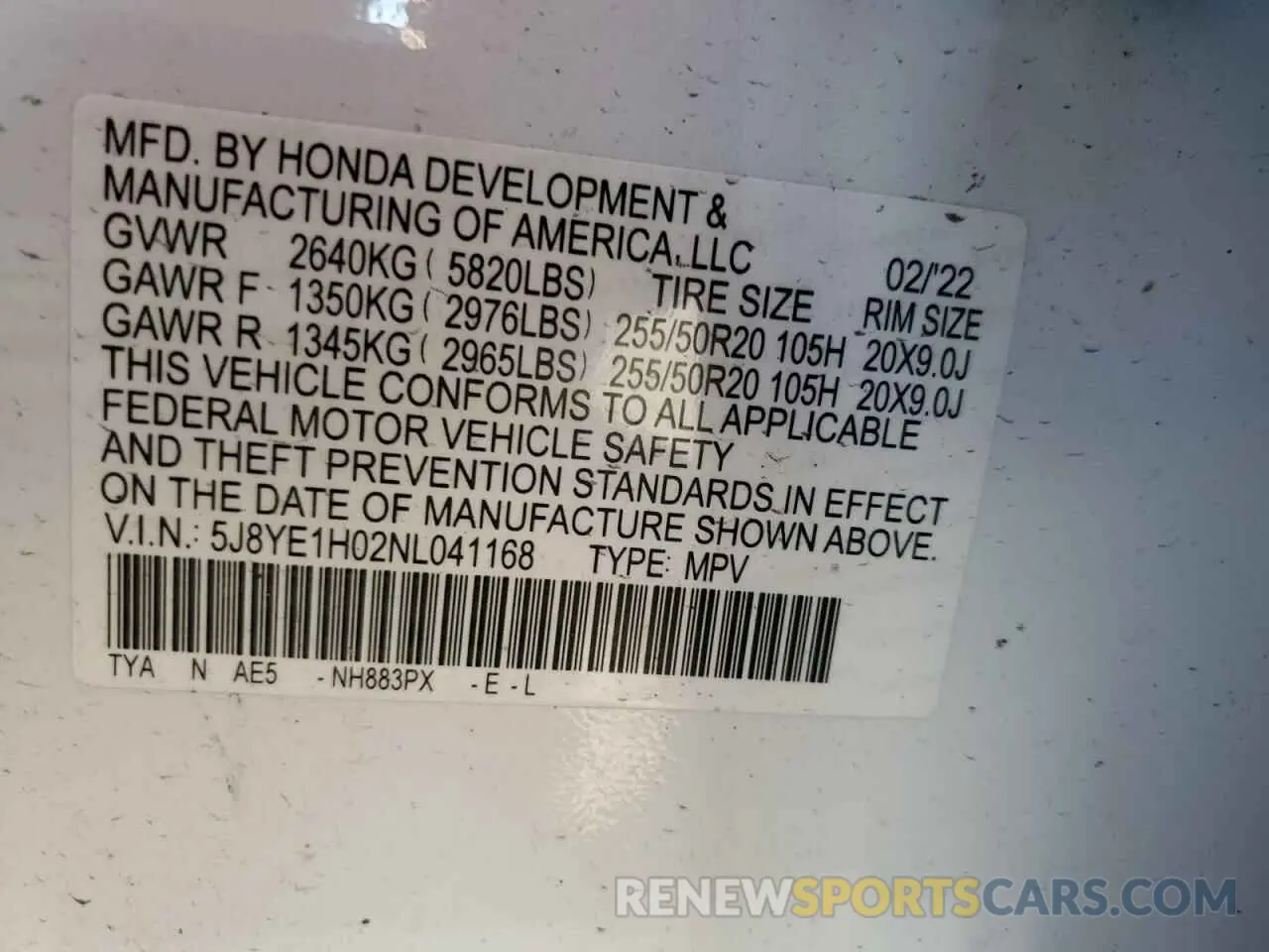 13 Фотография поврежденного автомобиля 5J8YE1H02NL041168 ACURA MDX 2022