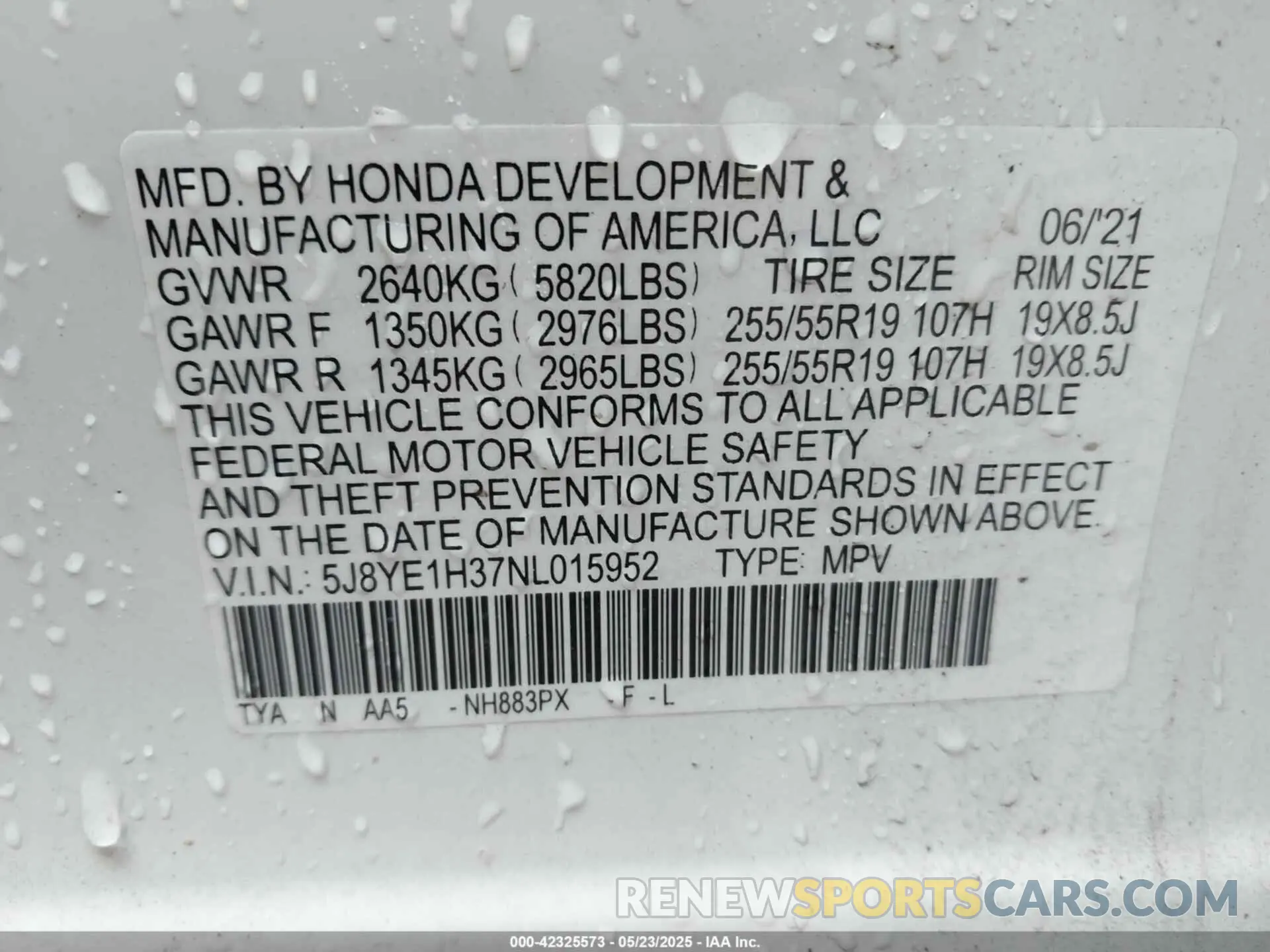 9 Photograph of a damaged car 5J8YE1H37NL015952 ACURA MDX 2022