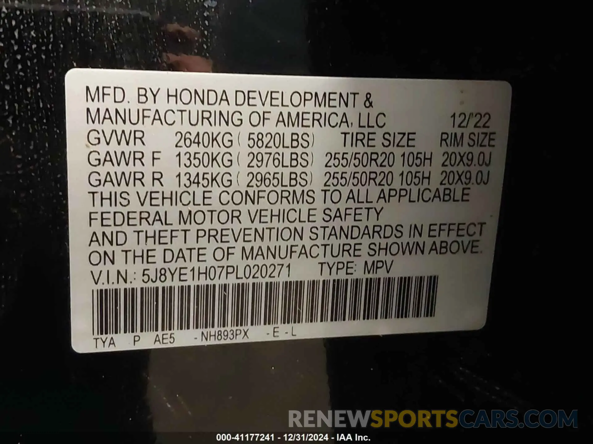9 Photograph of a damaged car 5J8YE1H07PL020271 ACURA MDX 2023