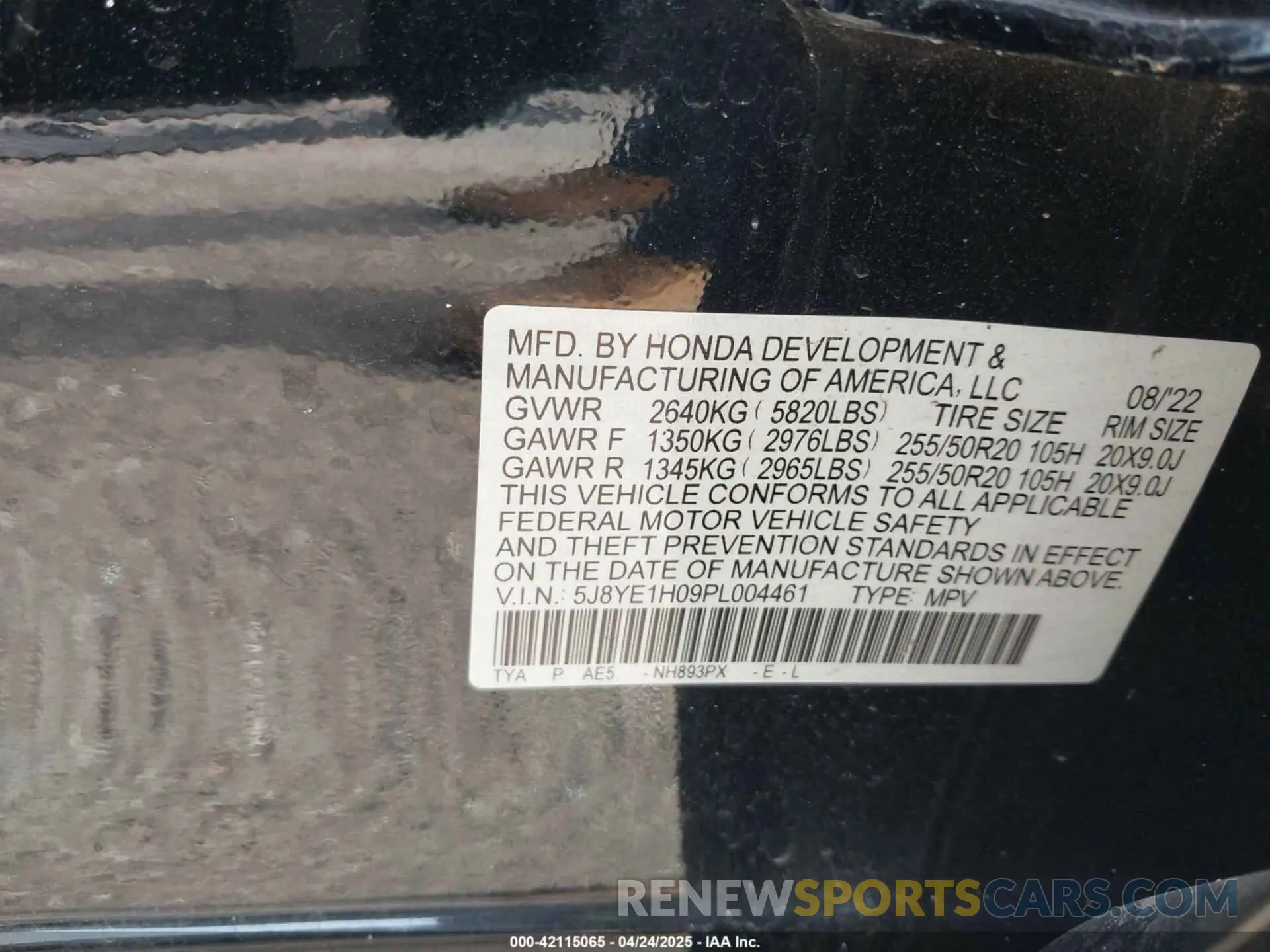 9 Фотография поврежденного автомобиля 5J8YE1H09PL004461 ACURA MDX 2023