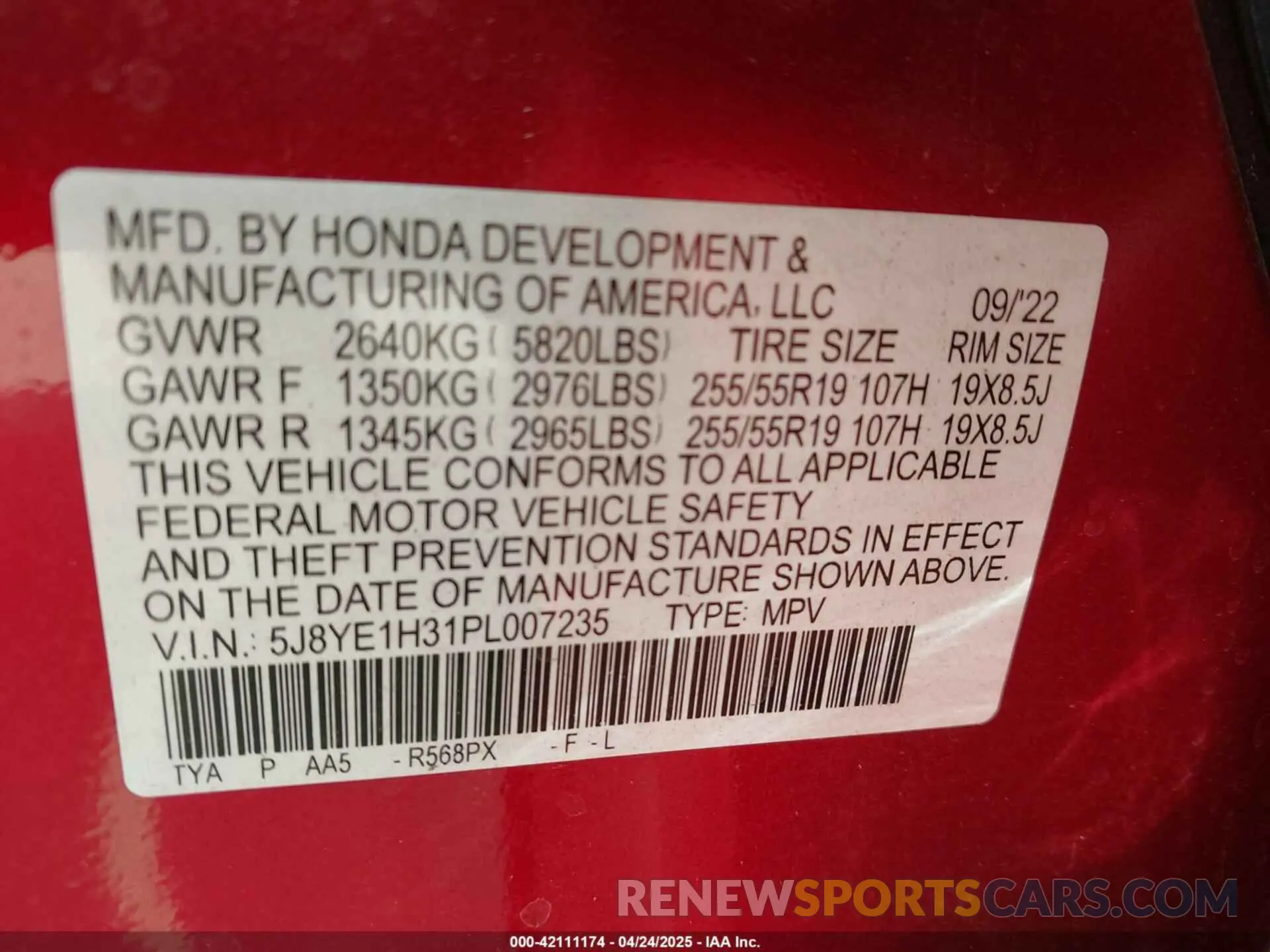 9 Фотография поврежденного автомобиля 5J8YE1H31PL007235 ACURA MDX 2023