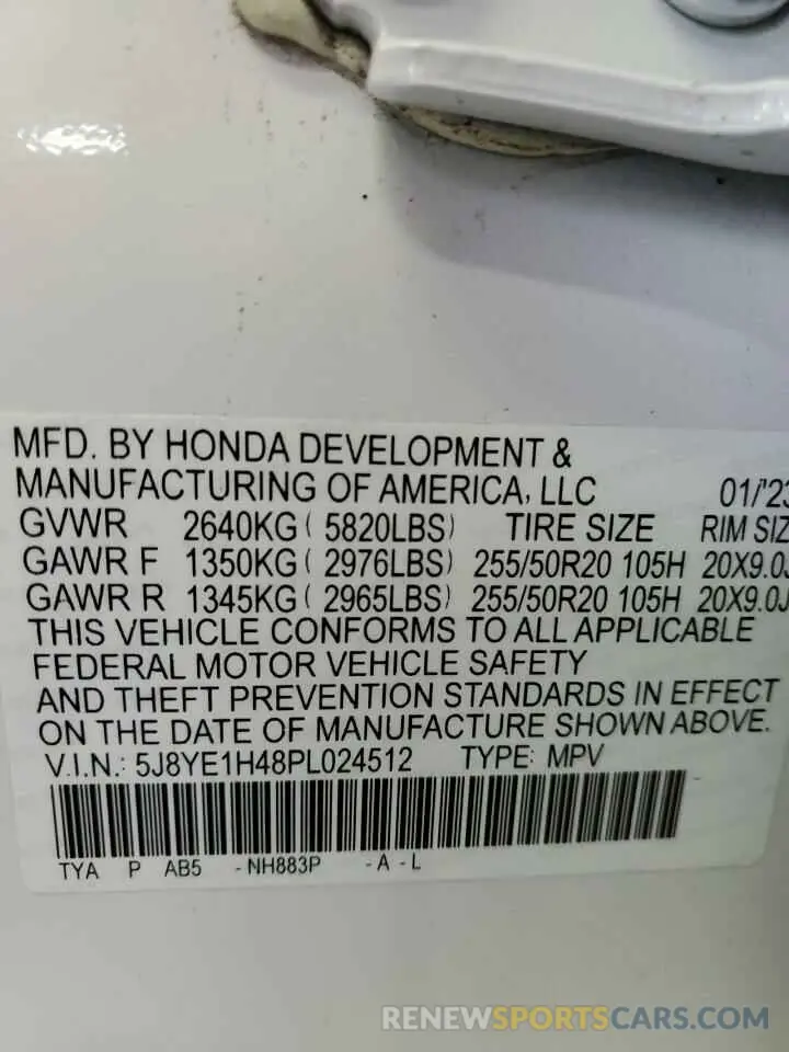 13 Фотография поврежденного автомобиля 5J8YE1H48PL024512 ACURA MDX 2023