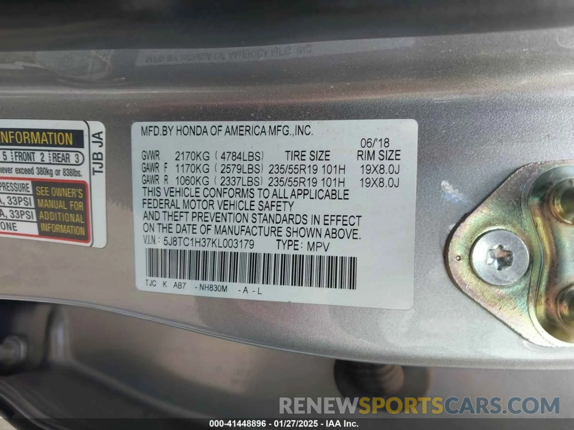 9 Фотография поврежденного автомобиля 5J8TC1H37KL003179 ACURA RDX 2019
