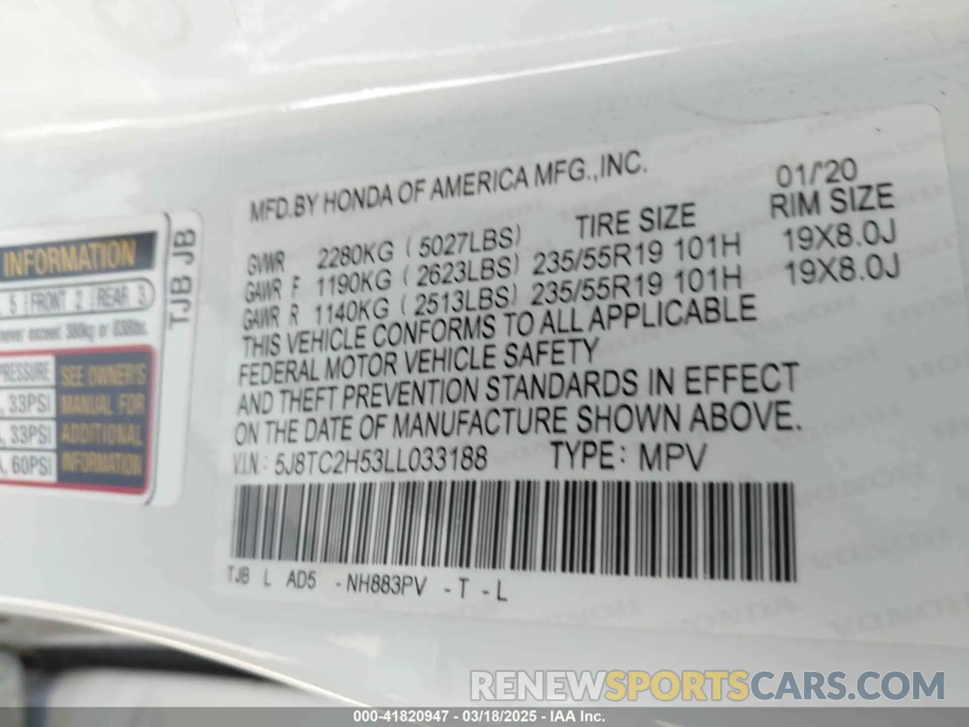 9 Фотография поврежденного автомобиля 5J8TC2H53LL033188 ACURA RDX 2020