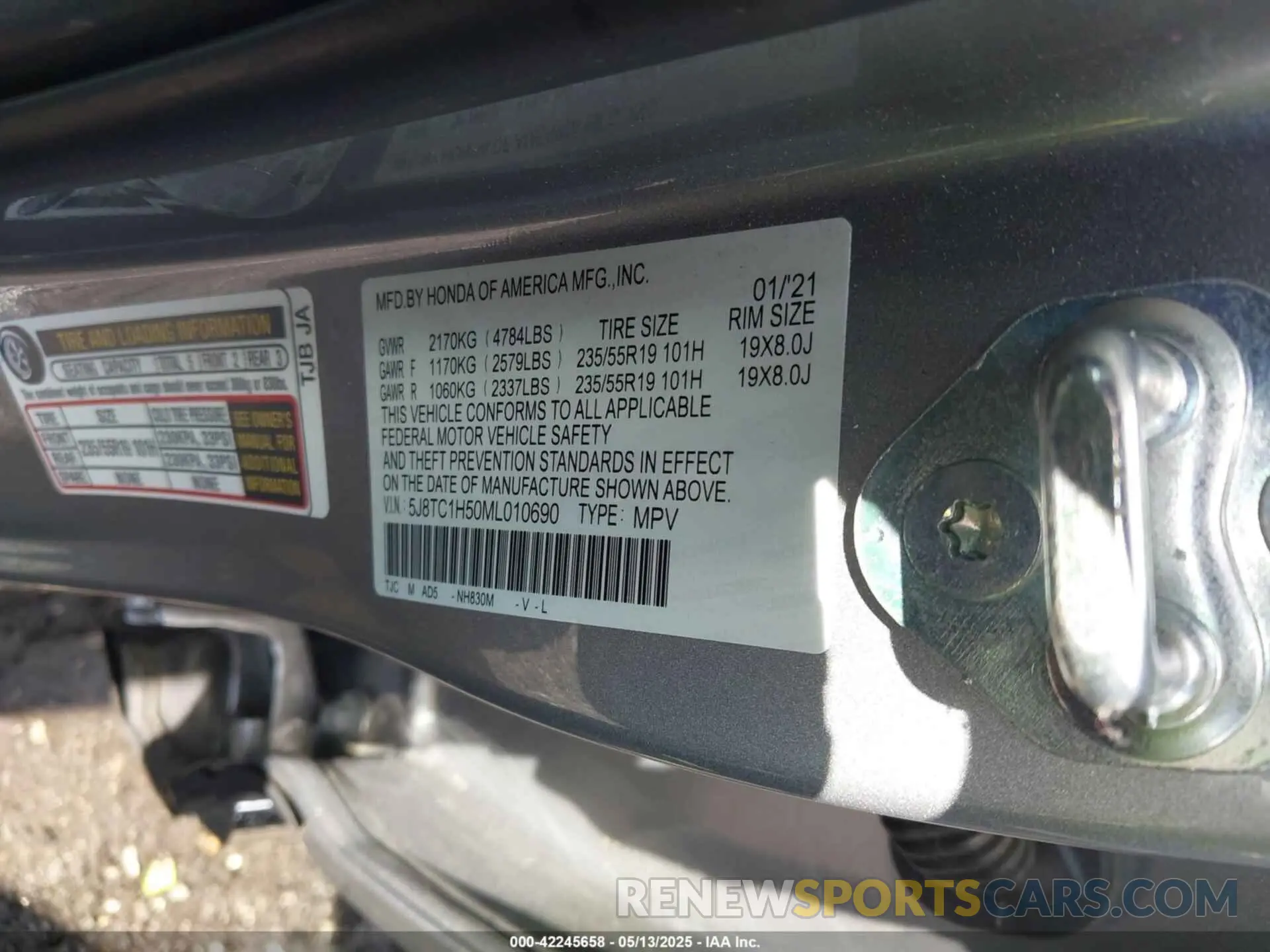 9 Photograph of a damaged car 5J8TC1H50ML010690 ACURA RDX 2021