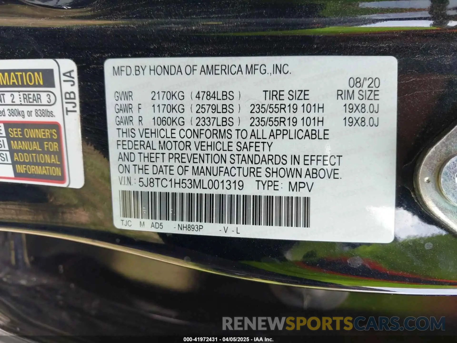 9 Фотография поврежденного автомобиля 5J8TC1H53ML001319 ACURA RDX 2021