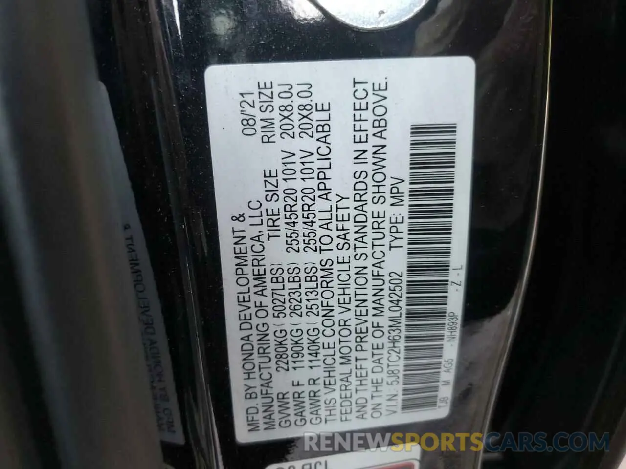13 Фотография поврежденного автомобиля 5J8TC2H63ML042502 ACURA RDX 2021