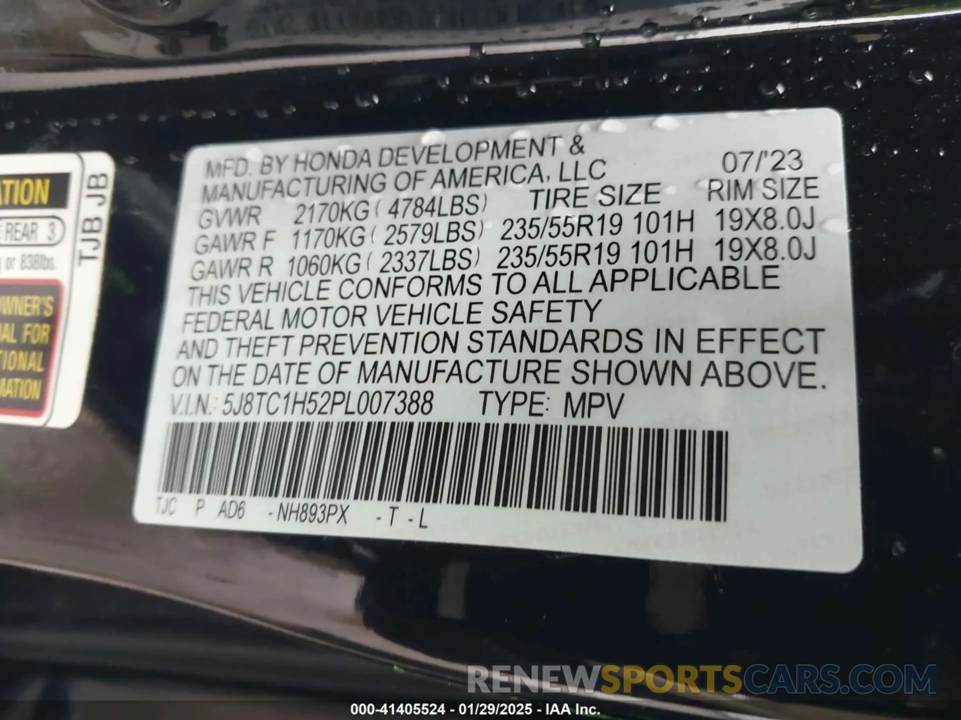 9 Photograph of a damaged car 5J8TC1H52PL007388 ACURA RDX 2023