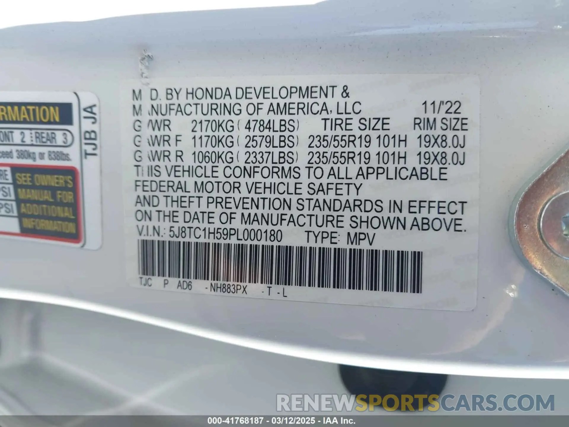9 Фотография поврежденного автомобиля 5J8TC1H59PL000180 ACURA RDX 2023