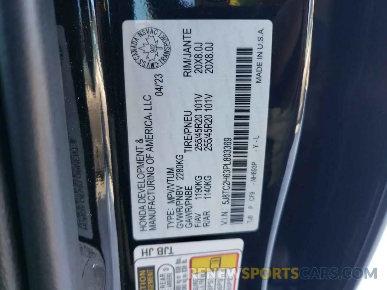 13 Фотография поврежденного автомобиля 5J8TC2H63PL803369 ACURA RDX 2023