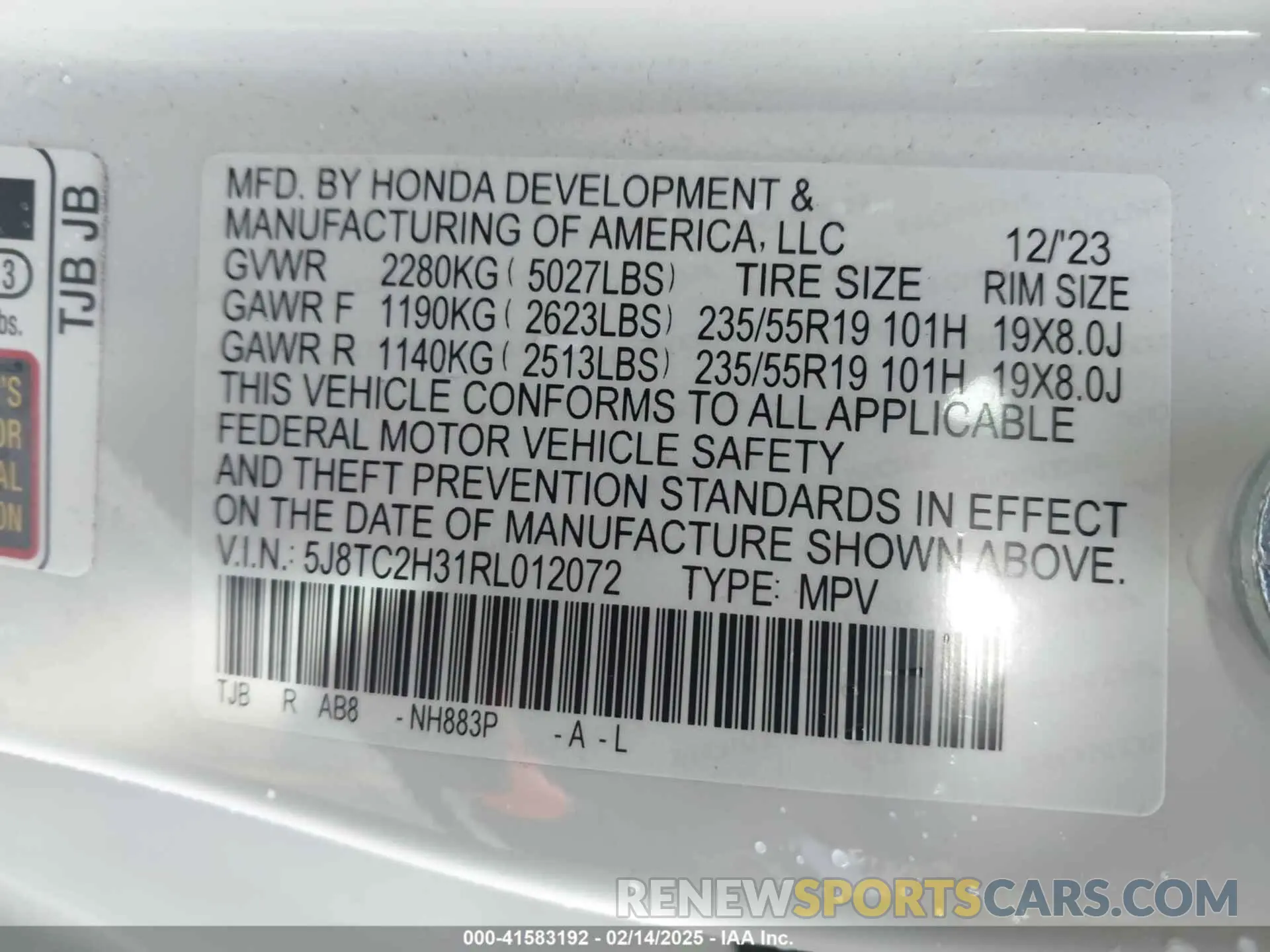 9 Photograph of a damaged car 5J8TC2H31RL012072 ACURA RDX 2024