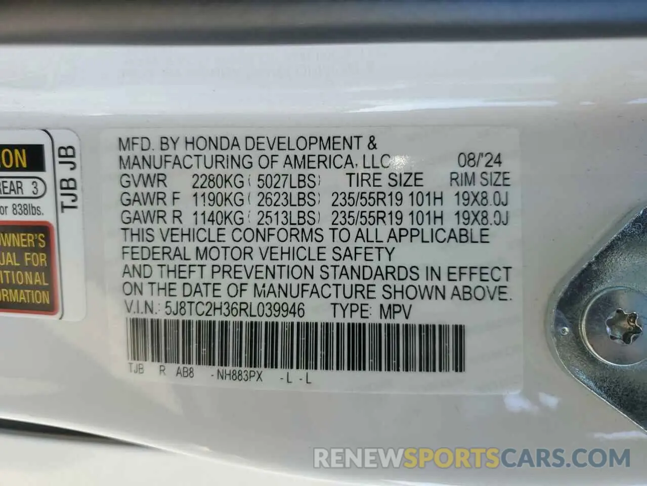 14 Photograph of a damaged car 5J8TC2H36RL039946 ACURA RDX 2024