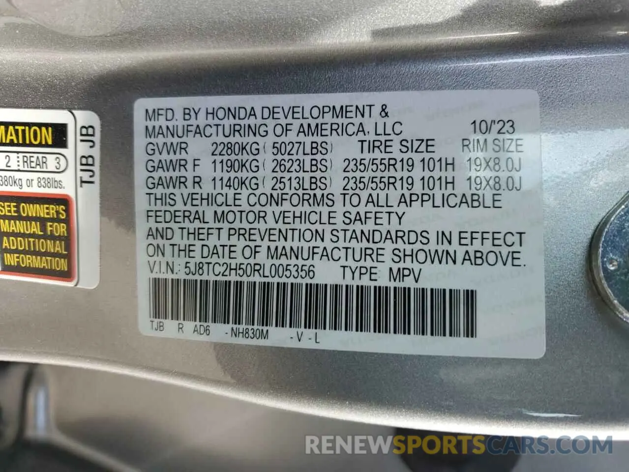 15 Photograph of a damaged car 5J8TC2H50RL005356 ACURA RDX 2024