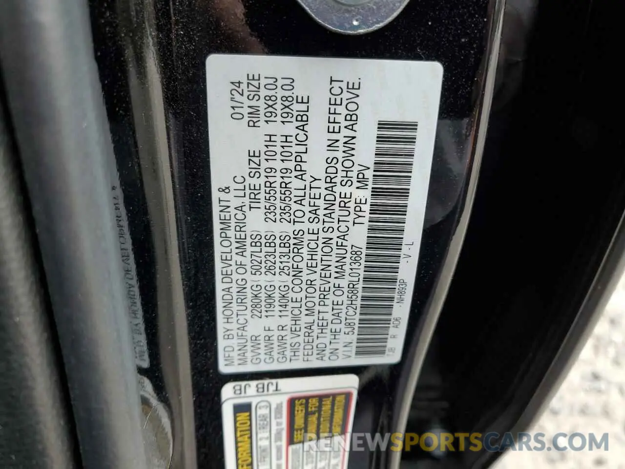 14 Фотография поврежденного автомобиля 5J8TC2H58RL013687 ACURA RDX 2024