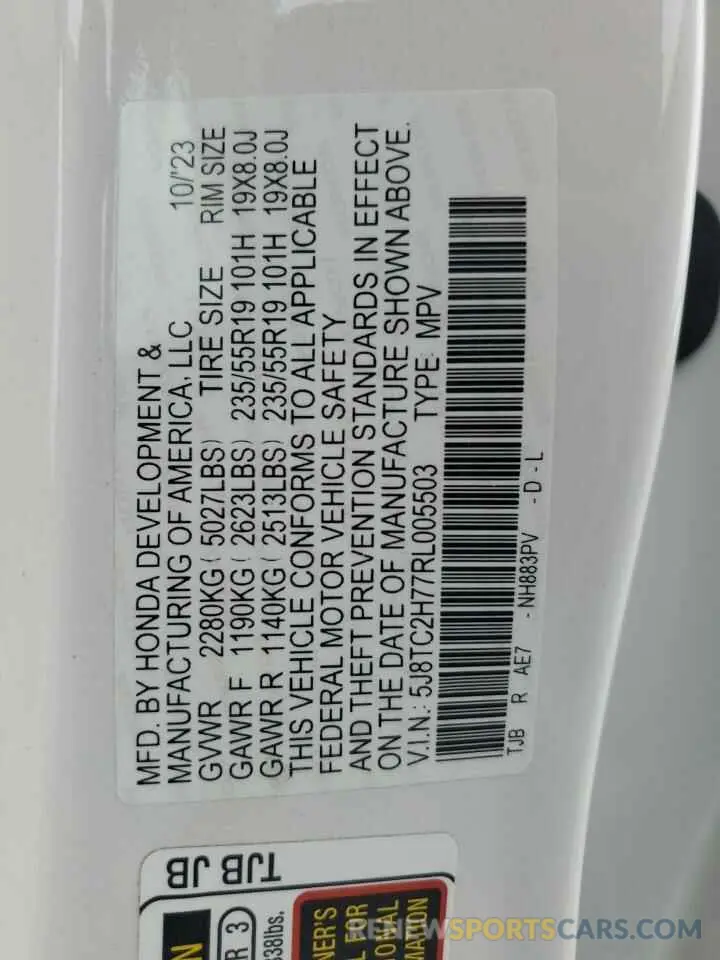 13 Фотография поврежденного автомобиля 5J8TC2H77RL005503 ACURA RDX 2024
