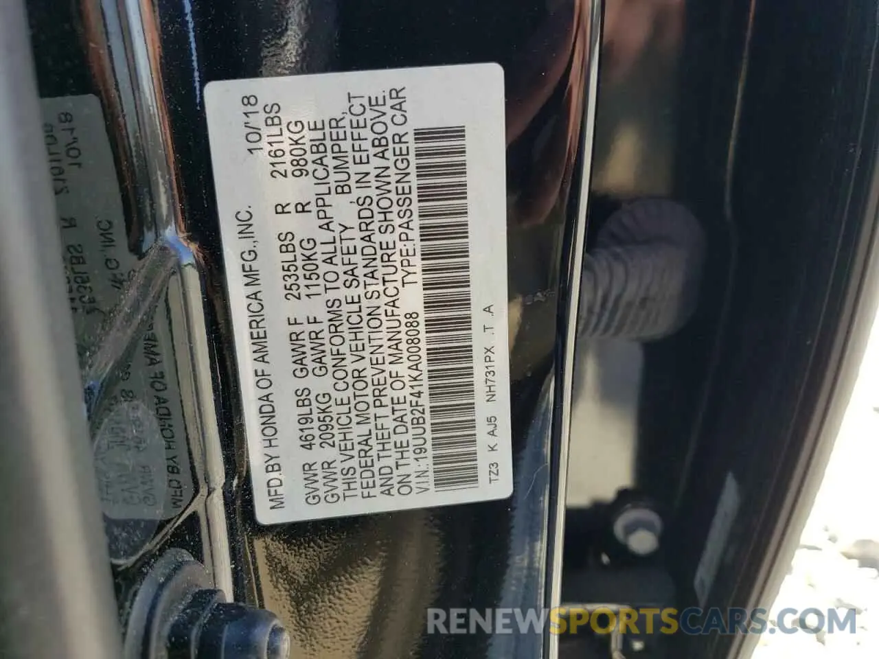 13 Фотография поврежденного автомобиля 19UUB2F41KA008088 ACURA TLX 2019