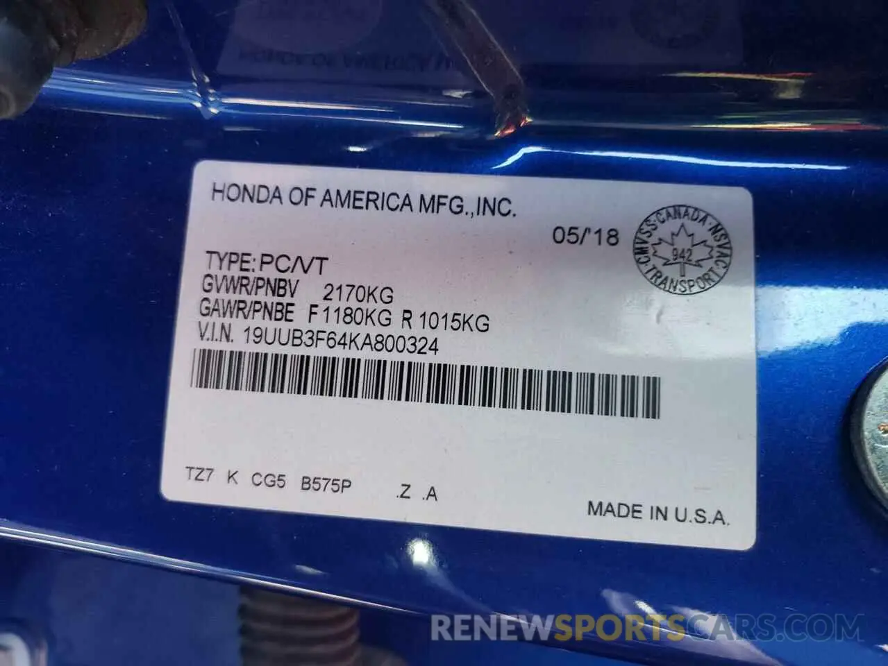 12 Photograph of a damaged car 19UUB3F64KA800324 ACURA TLX 2019