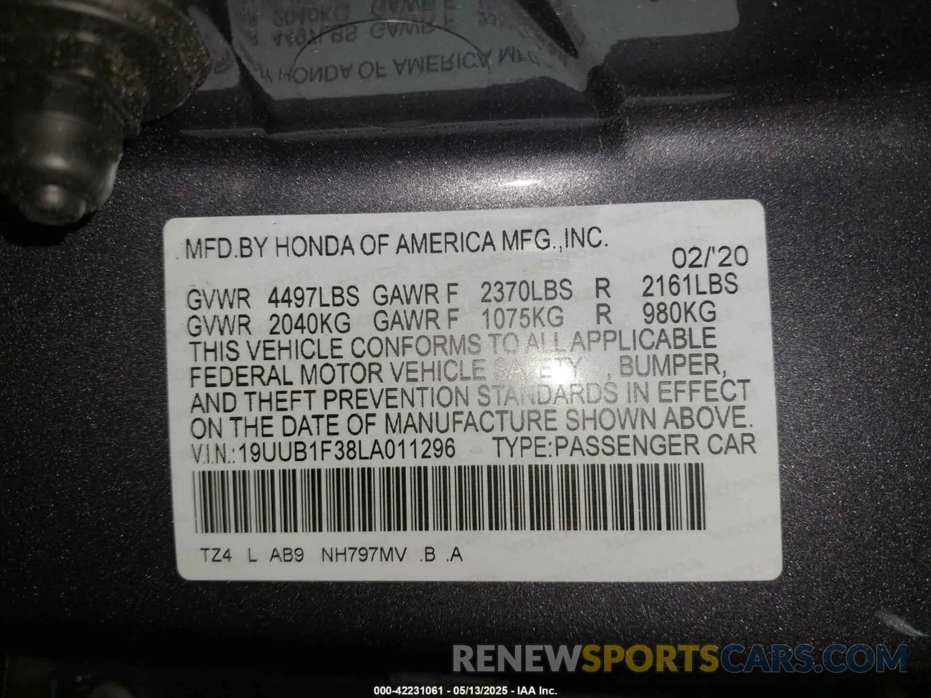 9 Photograph of a damaged car 19UUB1F38LA011296 ACURA TLX 2020
