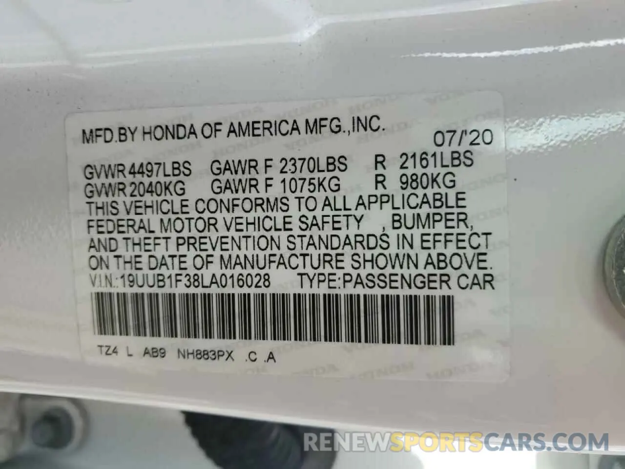 12 Photograph of a damaged car 19UUB1F38LA016028 ACURA TLX 2020